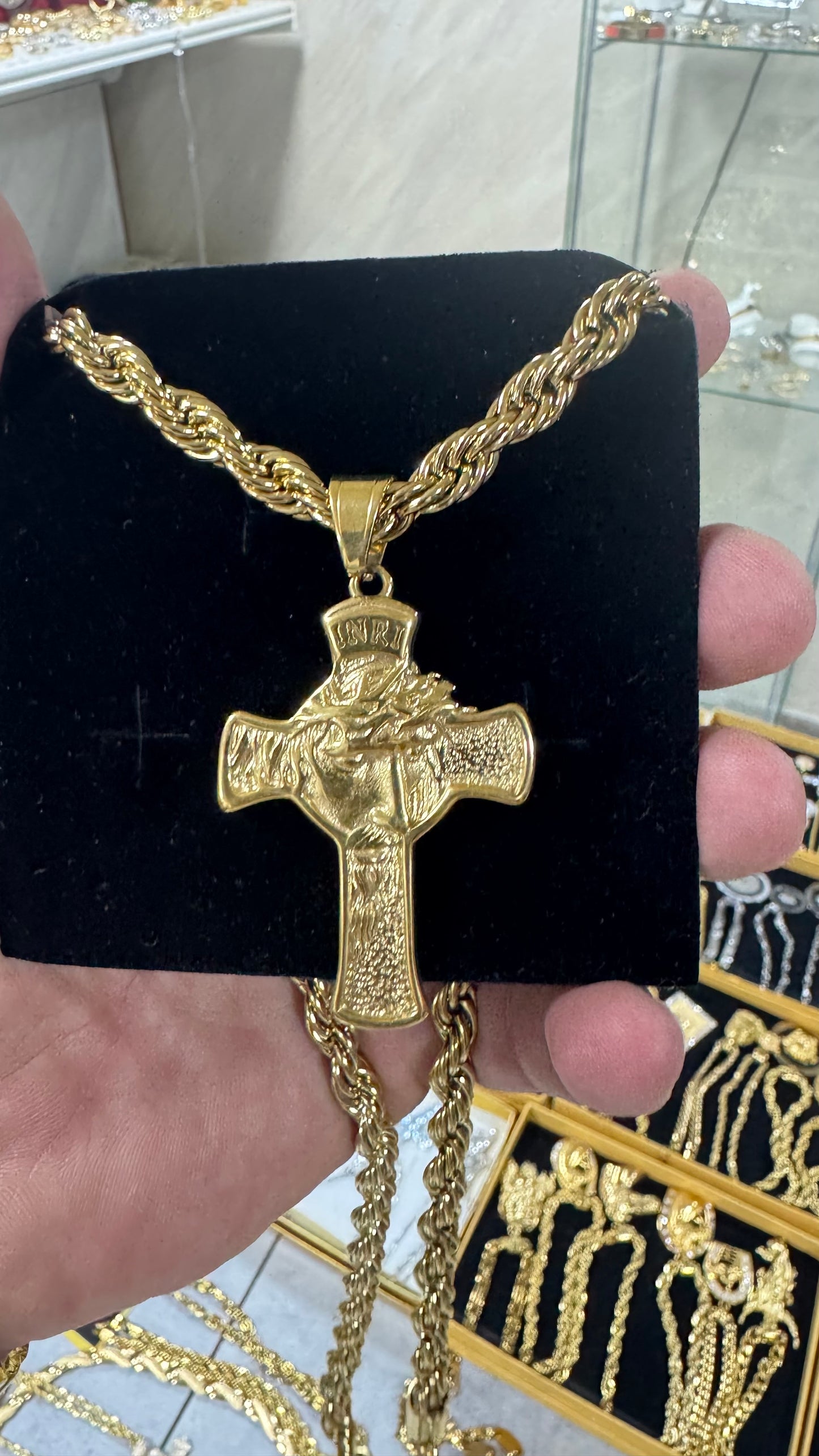 Combo kit croce acciaio oro *137