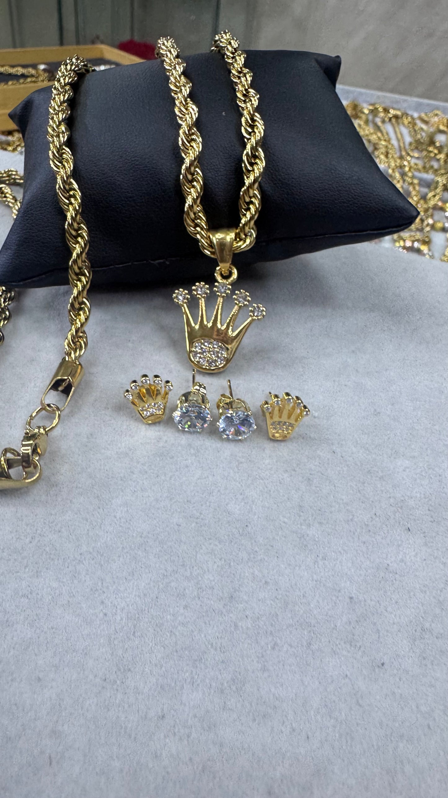 Combo Tris KING 4 pezzi acciaio oro * 2900
