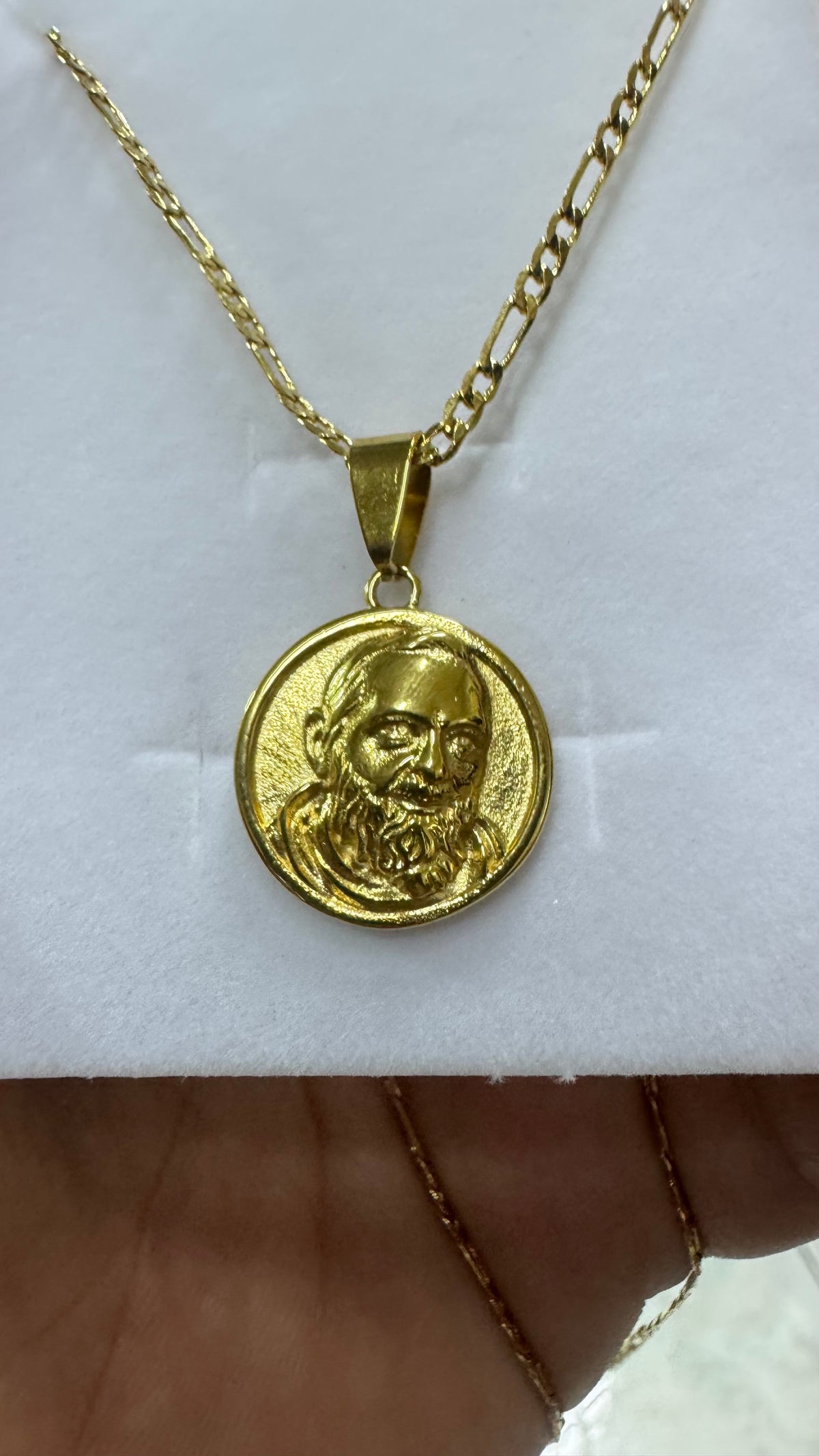 Collana con padre pio acciai oro *5747