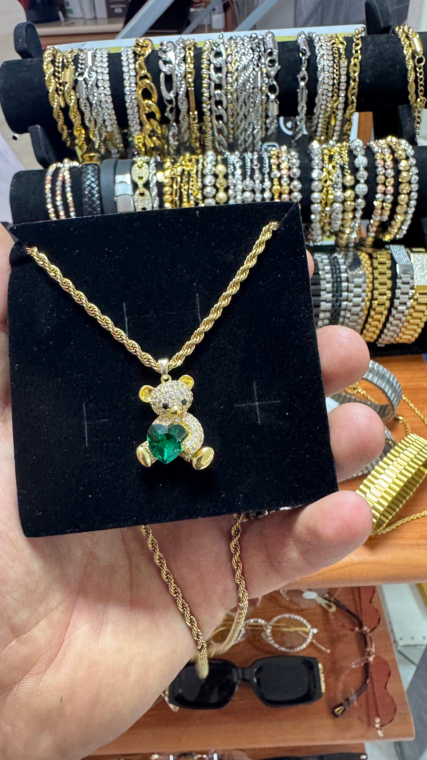 Collana con teddy oro acciaio *69