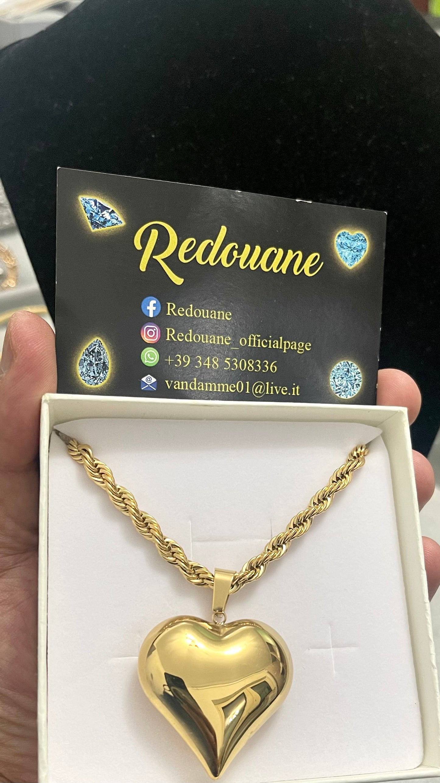 Collana con cuore bombato donna*03