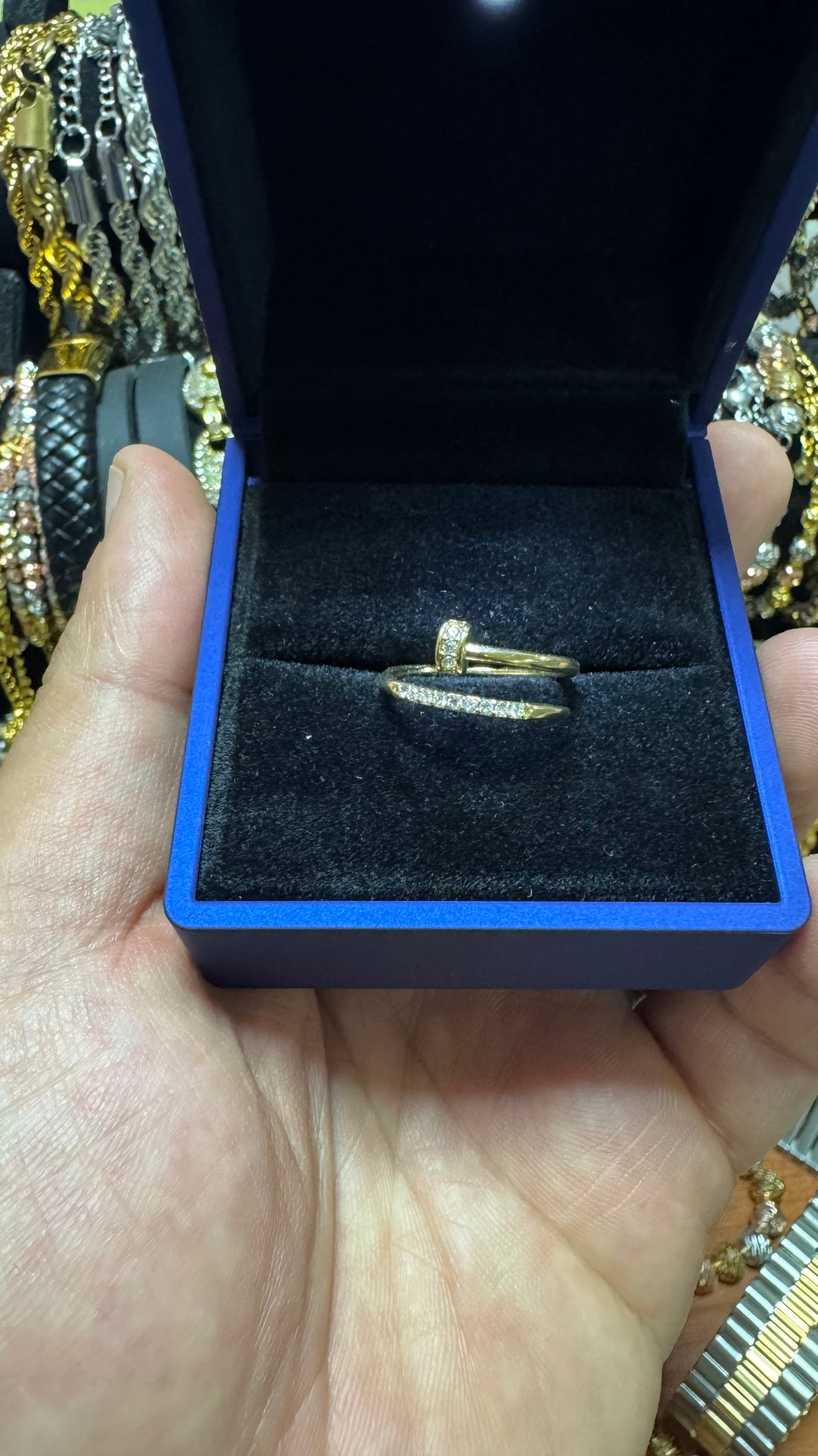 Anello acciaio oro *53