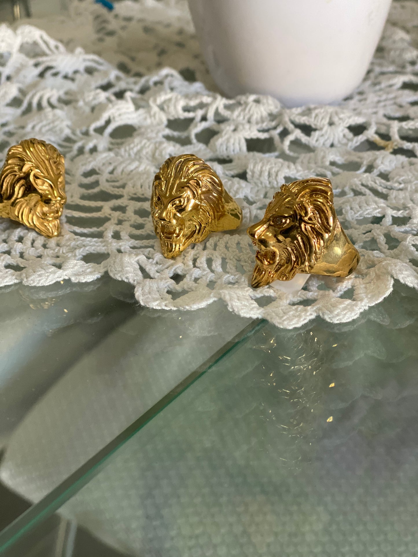 Anello leone acciaio *12