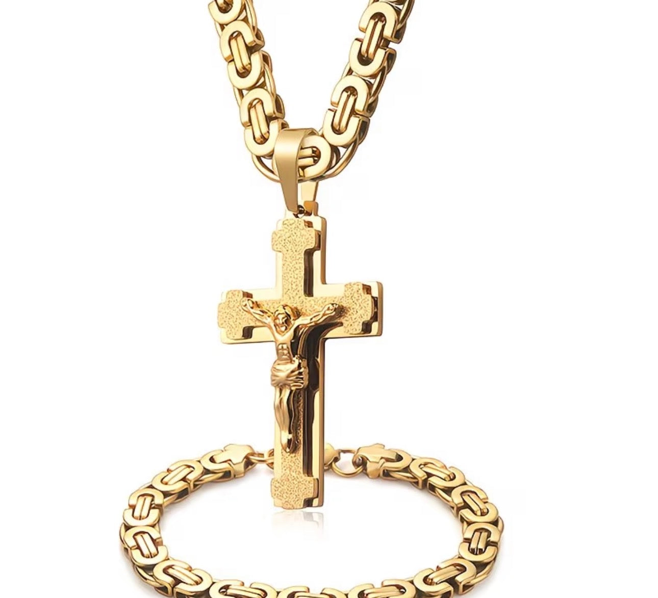 Combo kit piastra aperta croce satinata acciaio oro  *268