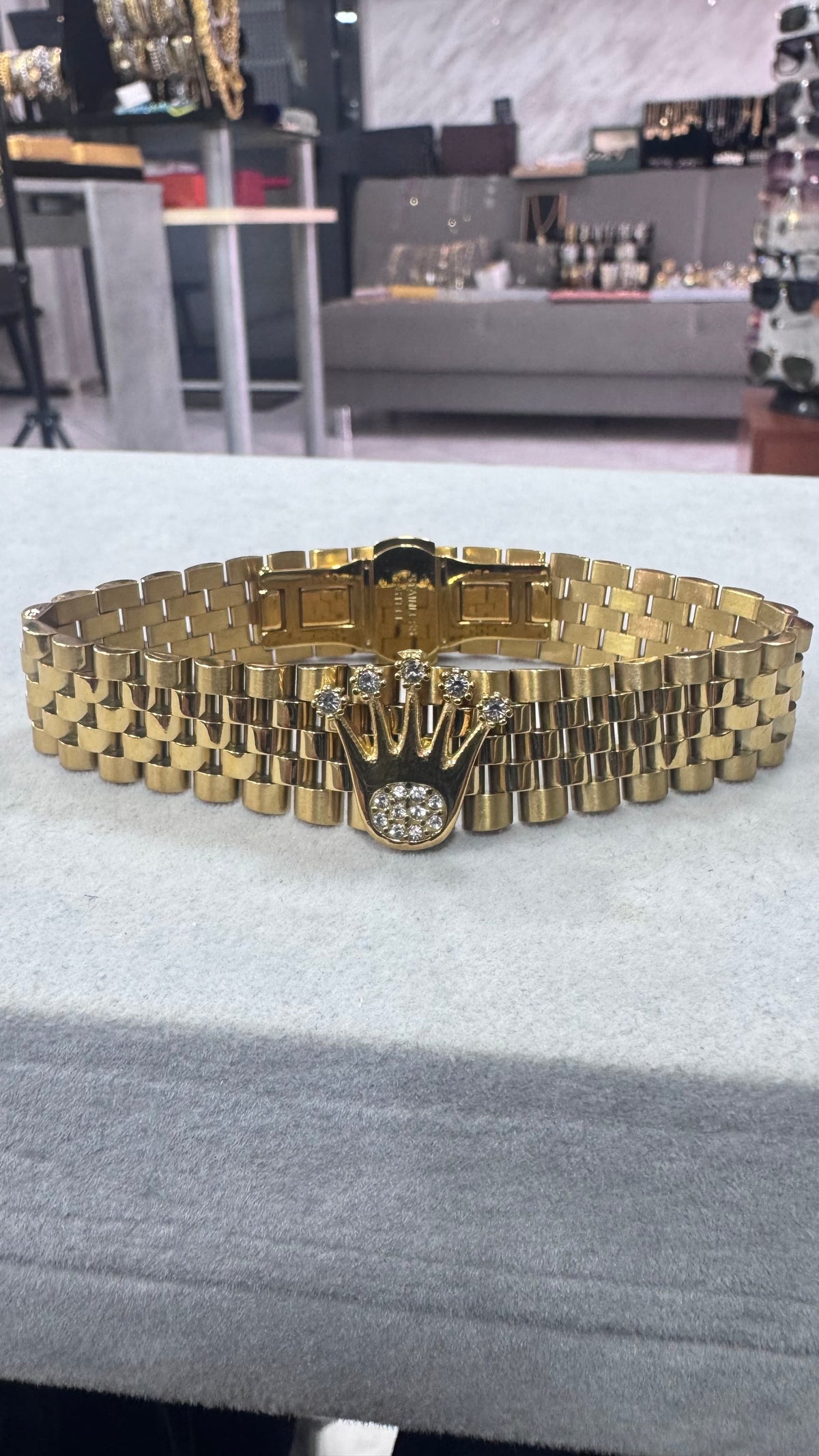 Bracciale modello giubileo 18 mm acciaio oro *64