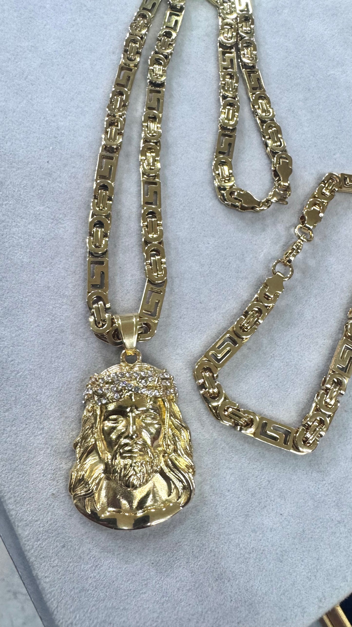 combo kit greca Gesù Acciaio oro*192
