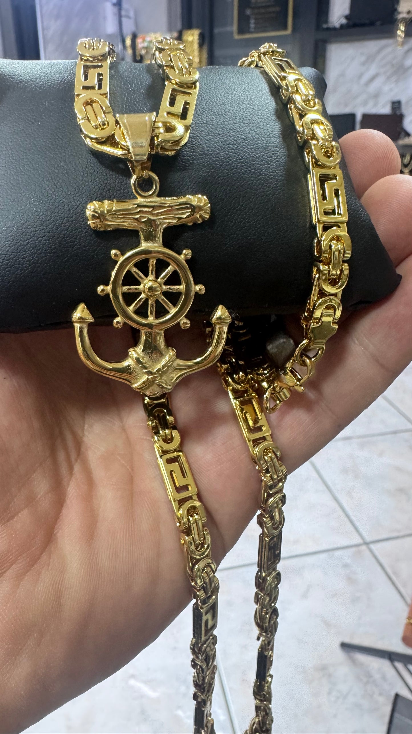 Combo Kit ancora greca acciaio oro *259