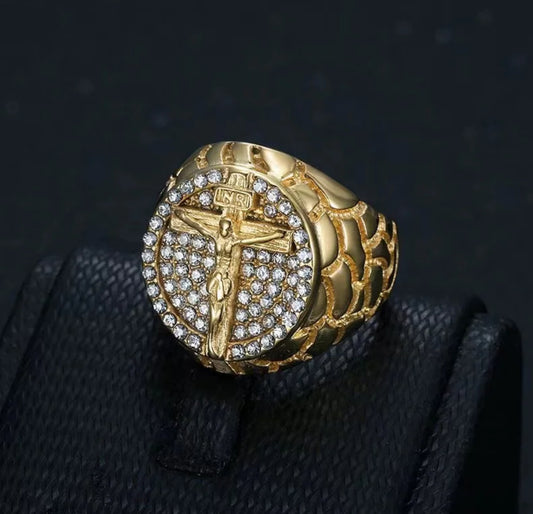 Anello con croce zirconata unisex *05