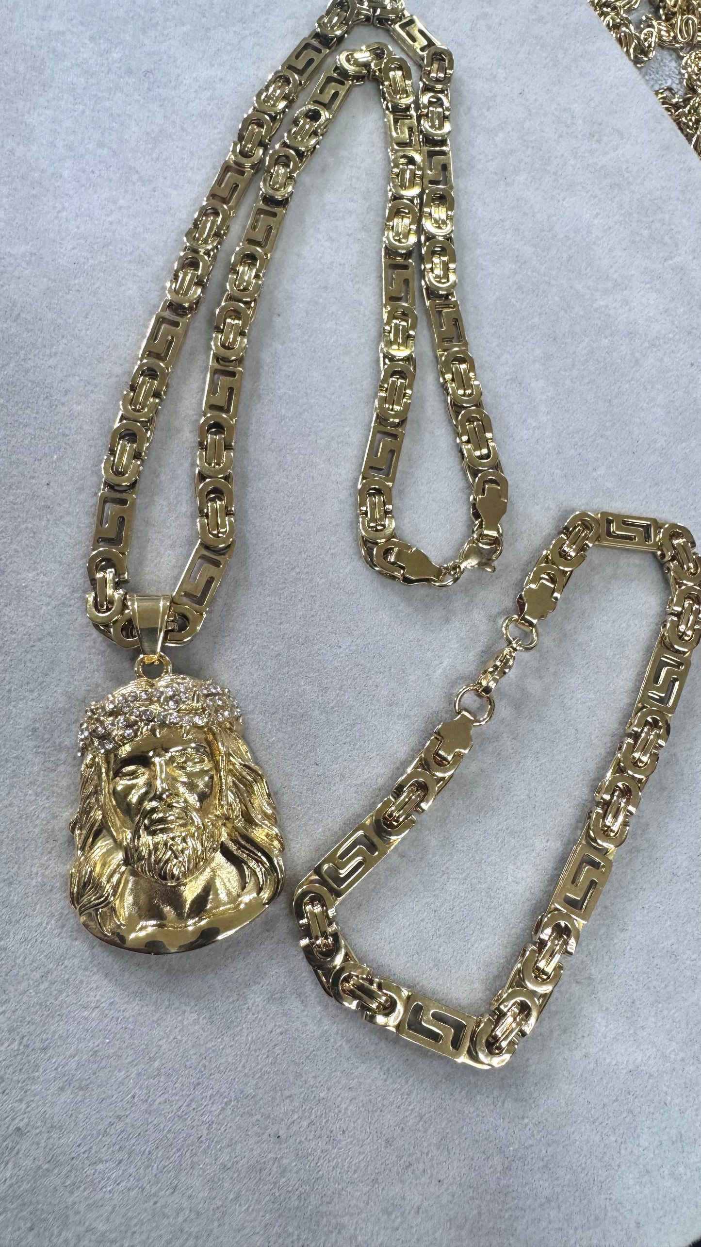 combo kit greca Gesù Acciaio oro*192