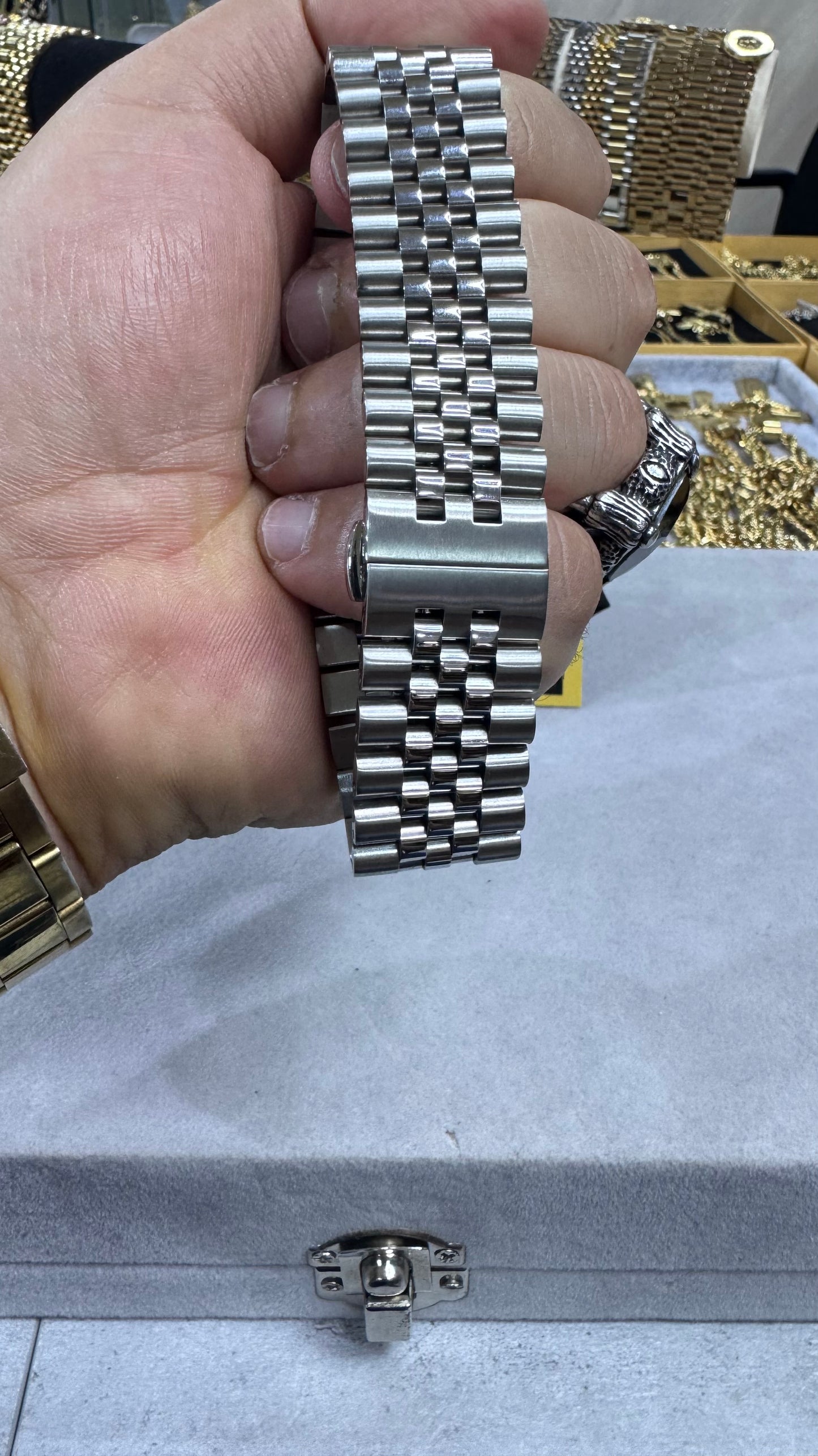 Bracciale modello giubileo acciaio argento *58