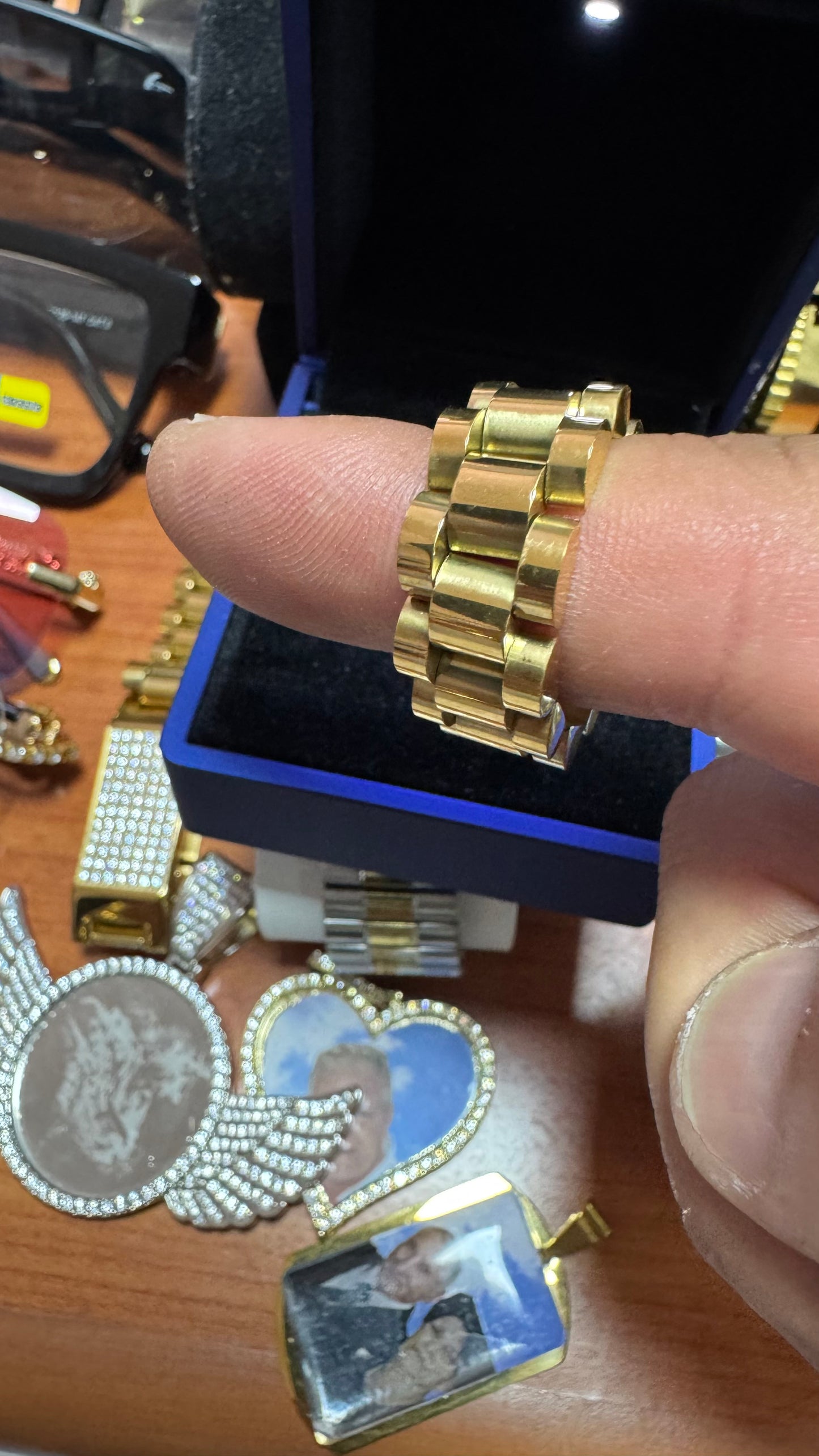 Anello acciaio oro *54