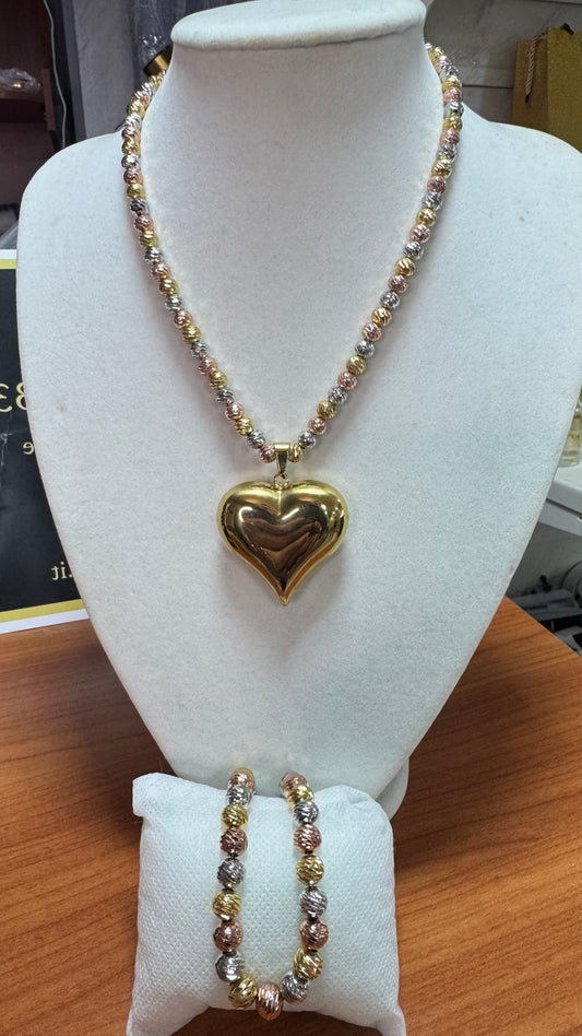 Collana mille luci con cuore più bracciale *01