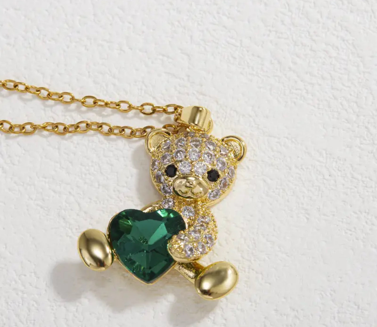 Collana con ciondolo teddy oro acciaio *65
