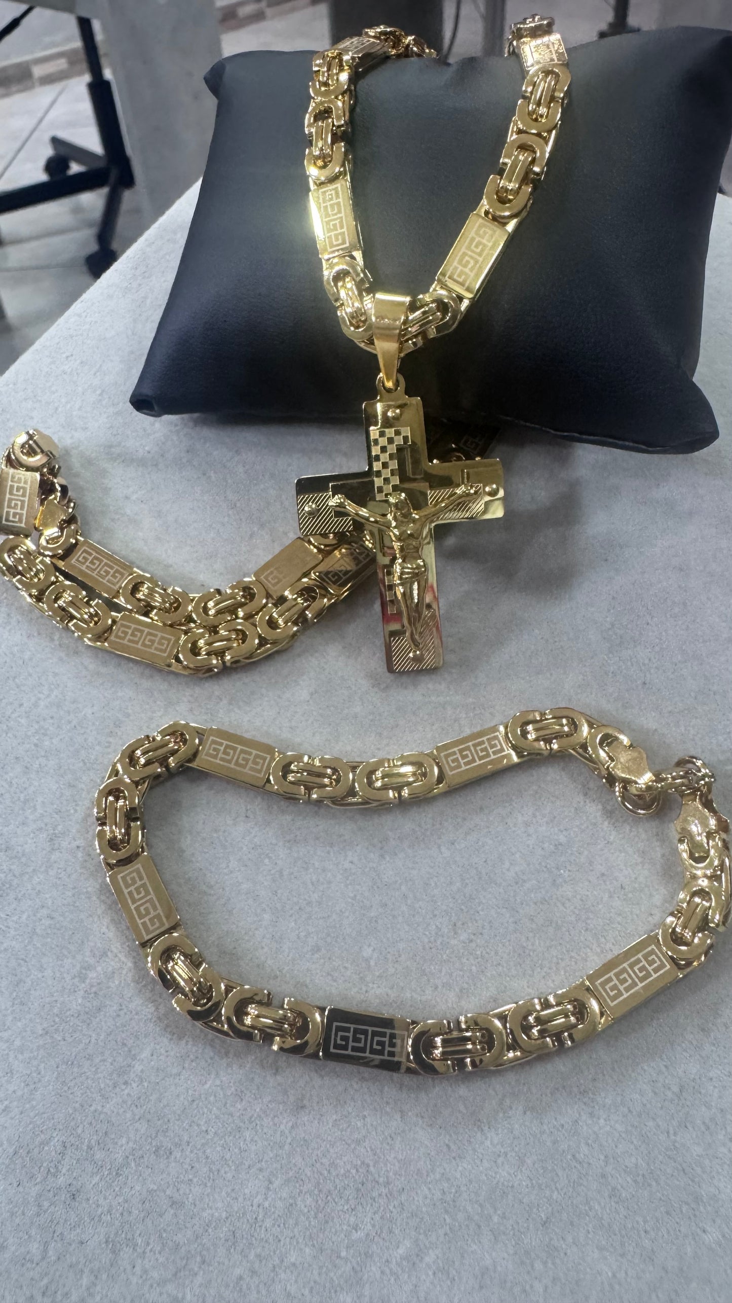 Combo Kit piastra croce acciaio oro *261