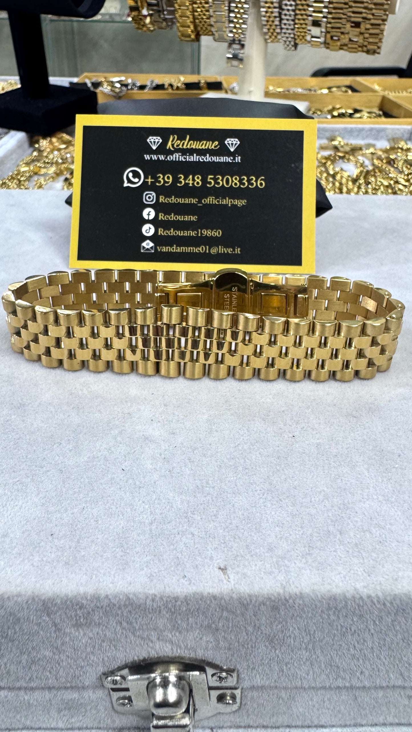 Bracciale modello giubileo acciaio oro *60
