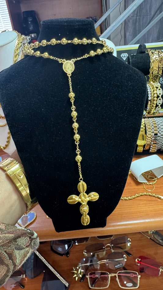Rosario acciaio oro *20