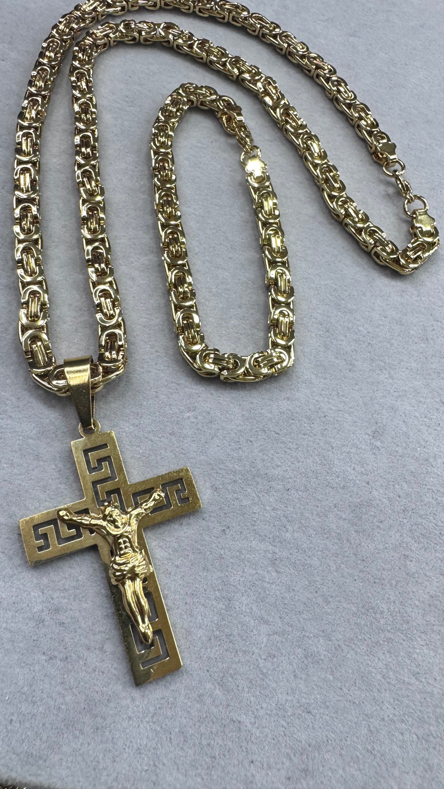 Combo Kit croce greca acciaio oro *234