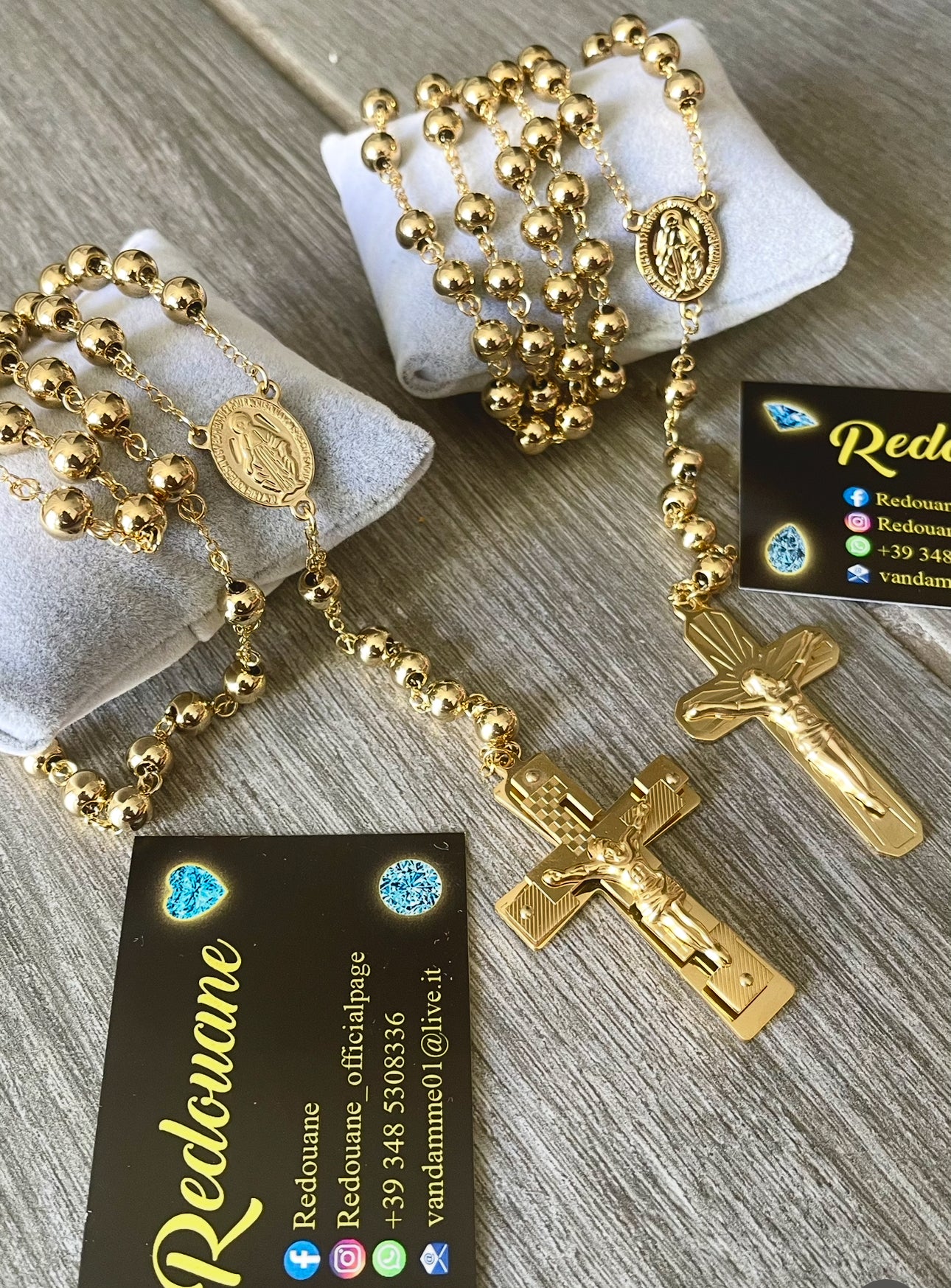 Rosario acciaio oro*24