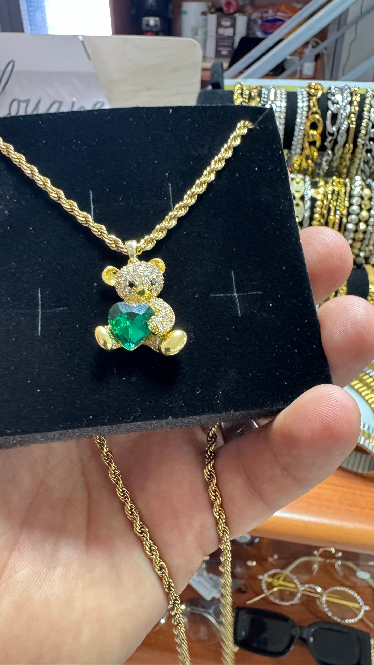 Collana con teddy oro acciaio *69