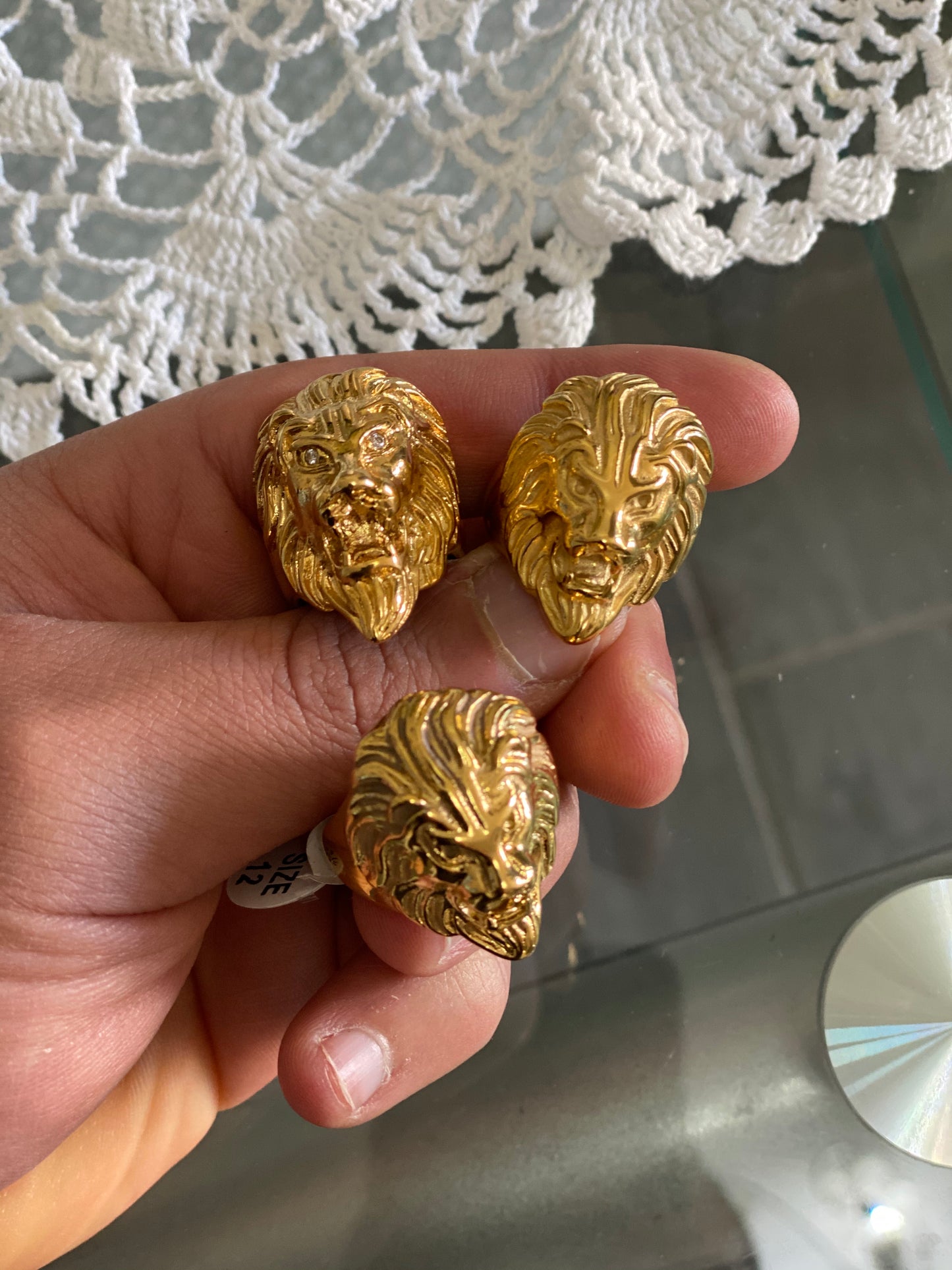 Anello leone acciaio *12