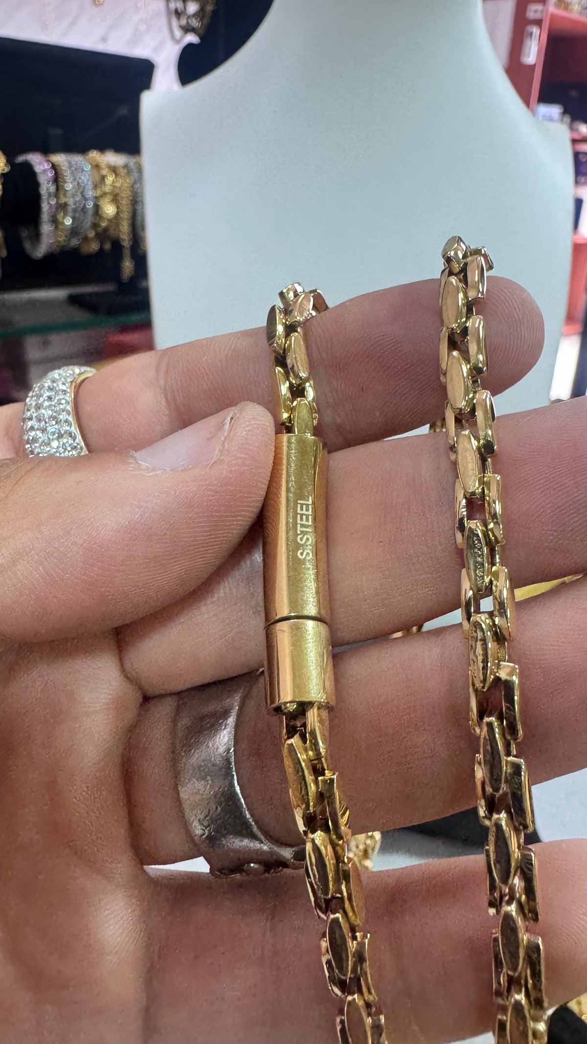 Collana Ibiza Gesù acciaio oro *4578