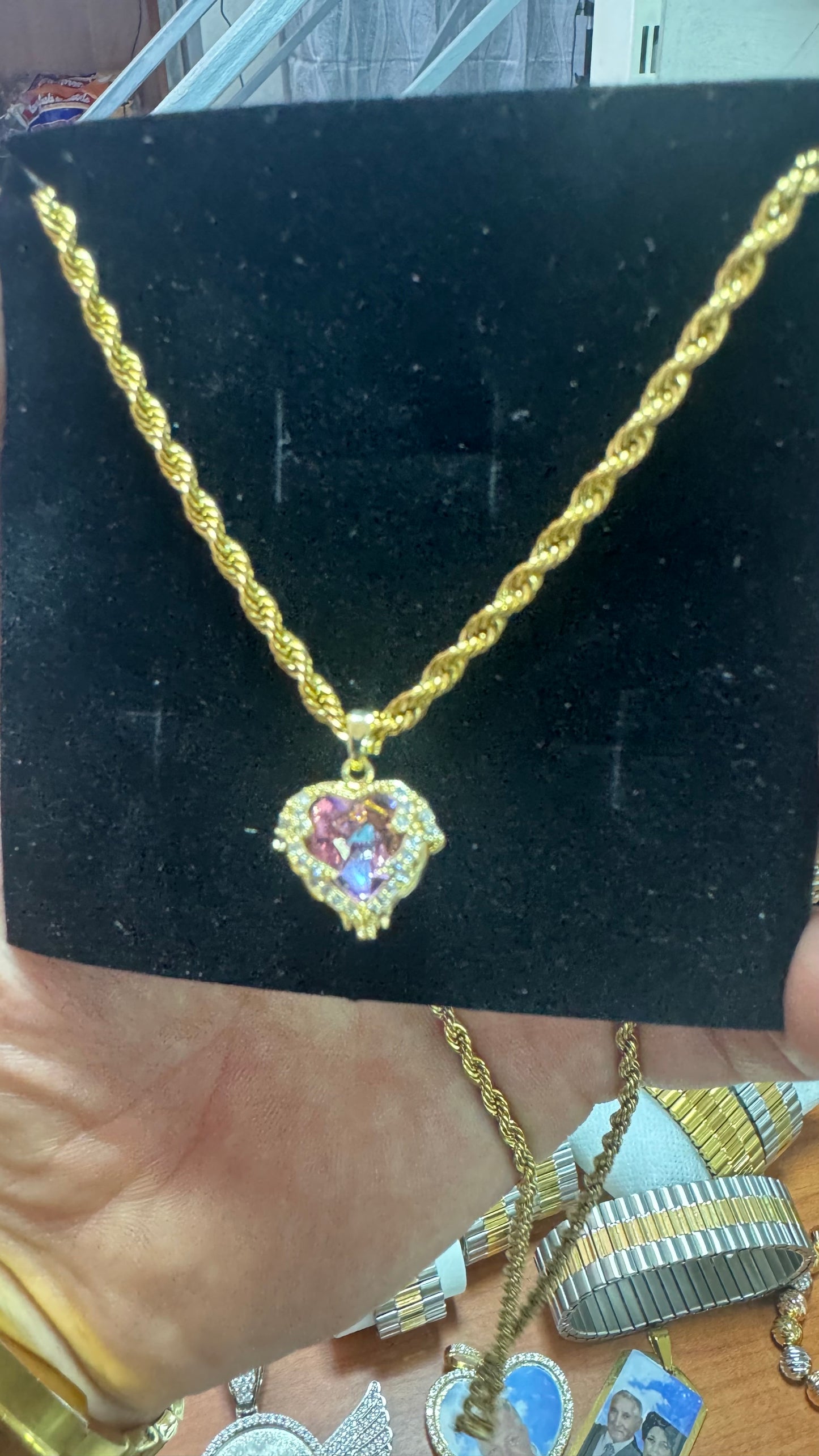 Collana con cuore hypnotic acciaio oro *68