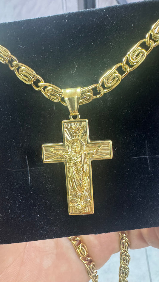 Combo kit croce acciaio oro *142