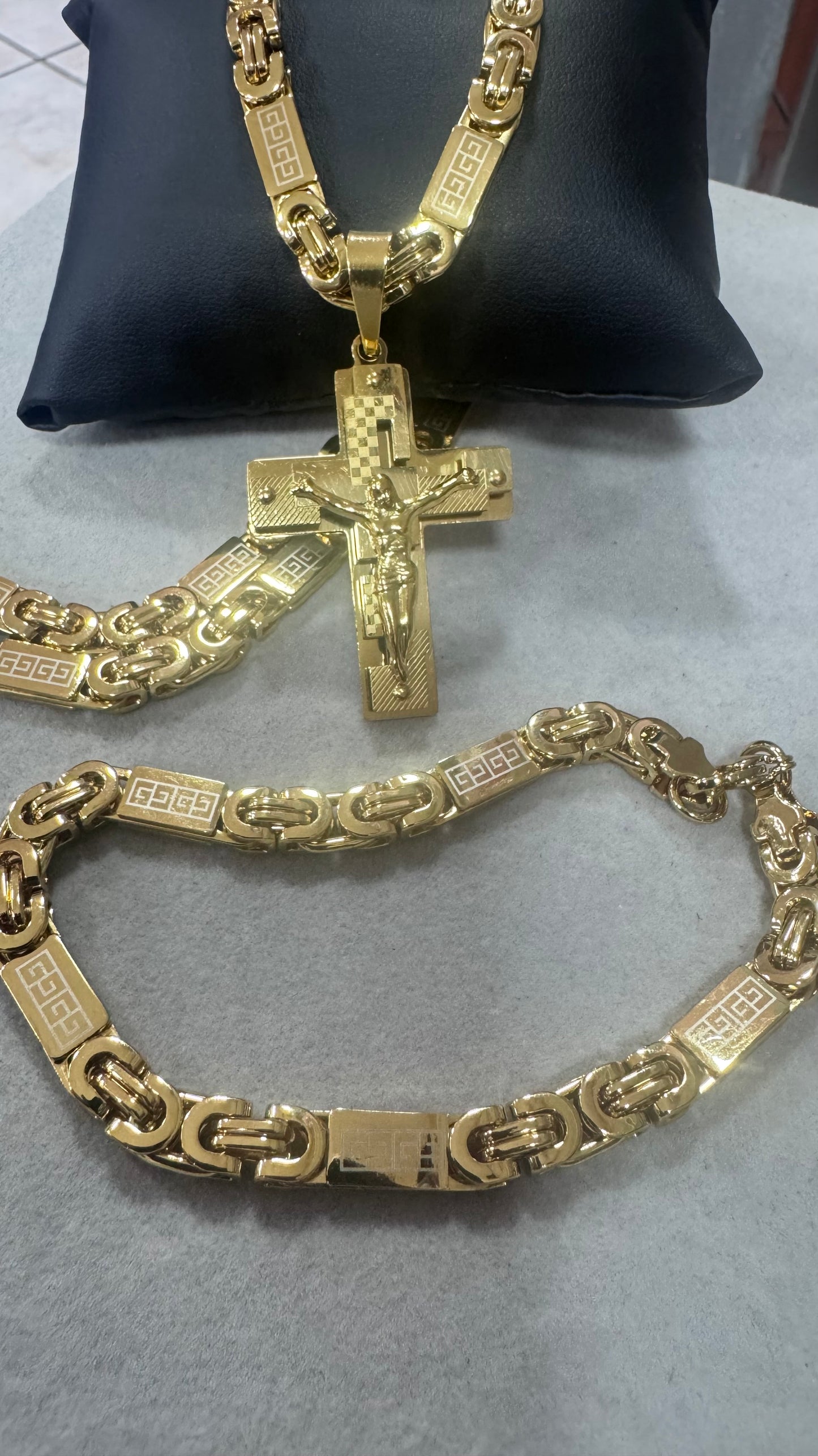 Combo Kit piastra croce acciaio oro *261
