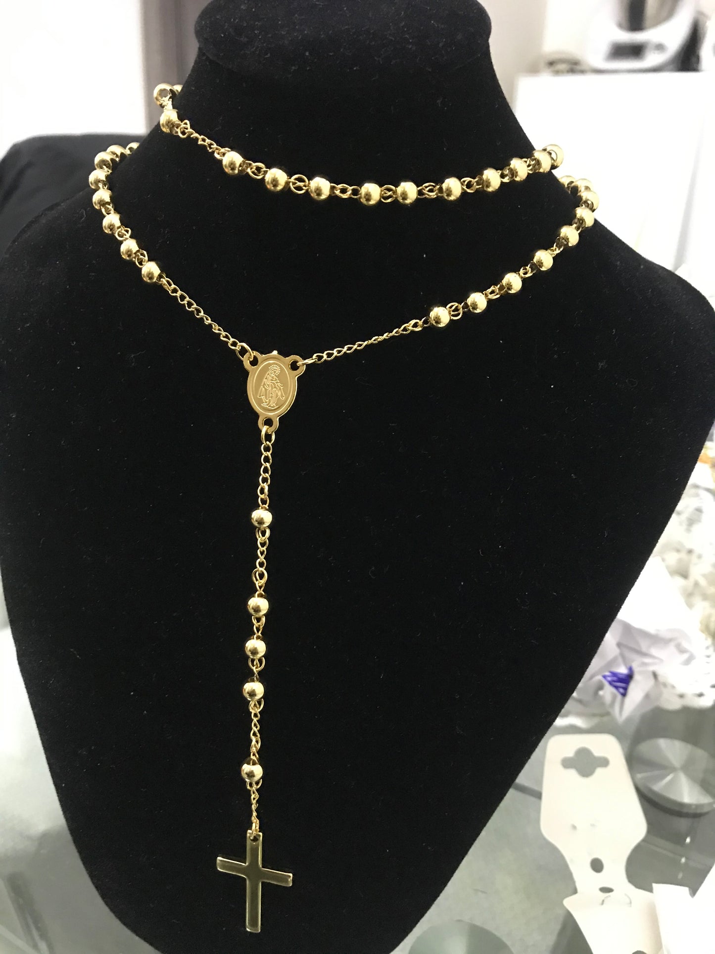 Rosario oro acciaio *28