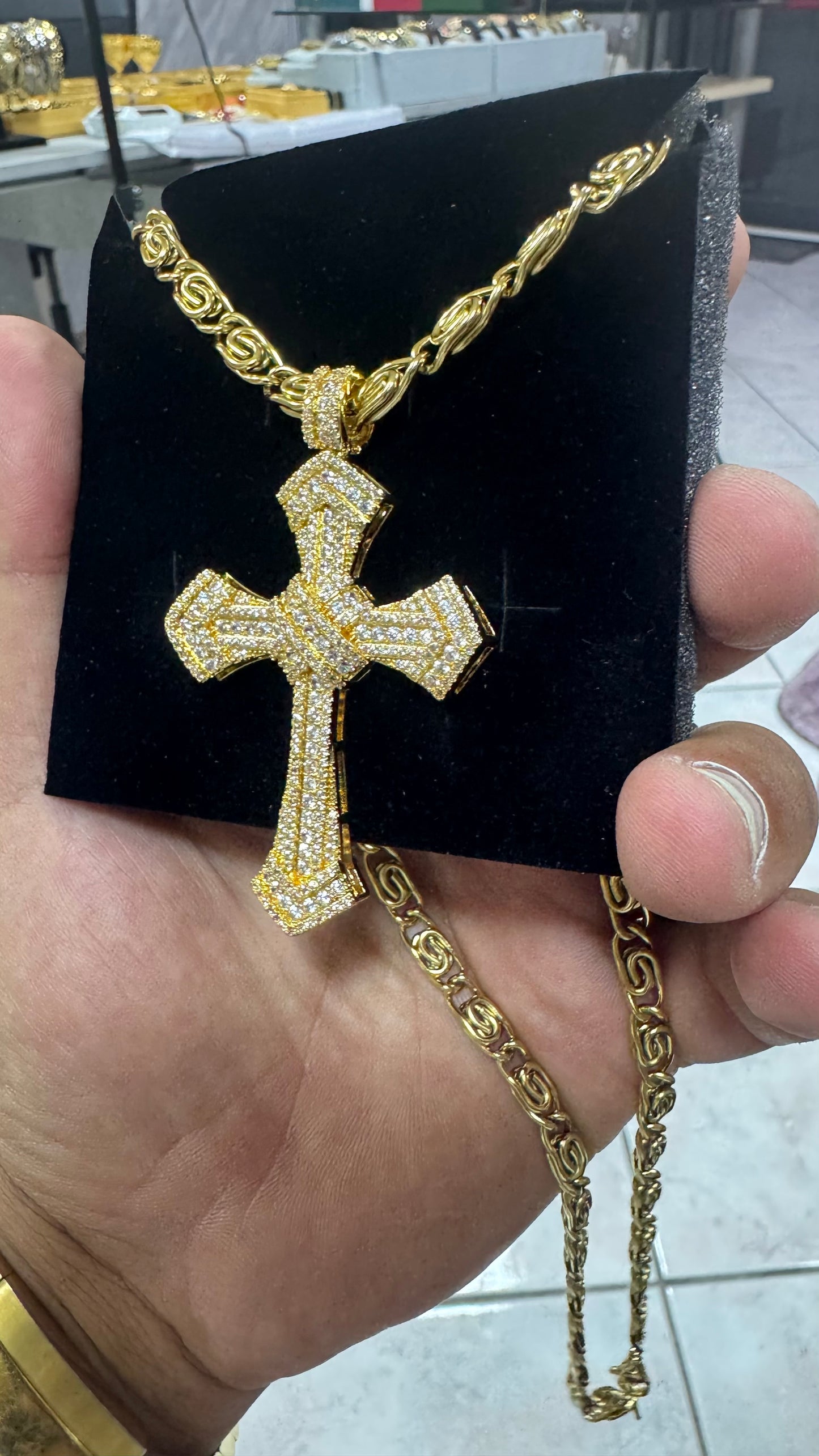 Combo kit croce acciaio oro *139