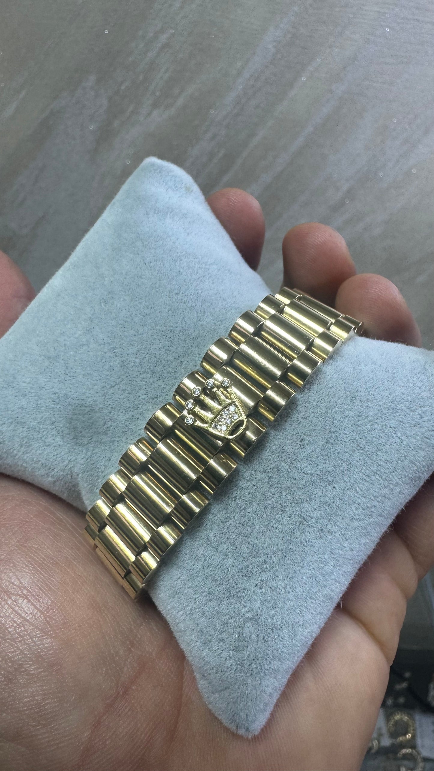 Bracciale president con corona acciaio *37