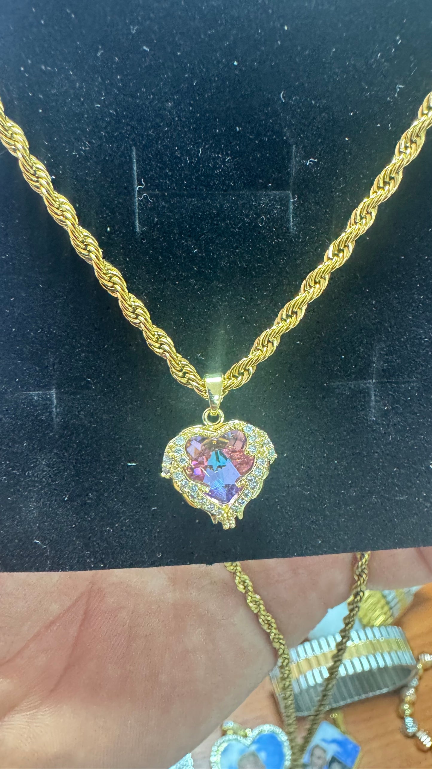 Collana con cuore hypnotic acciaio oro *68