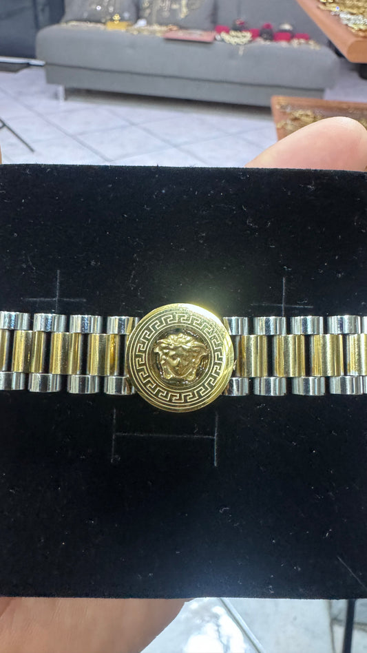Bracciale president medusa acciaio bicolore*47