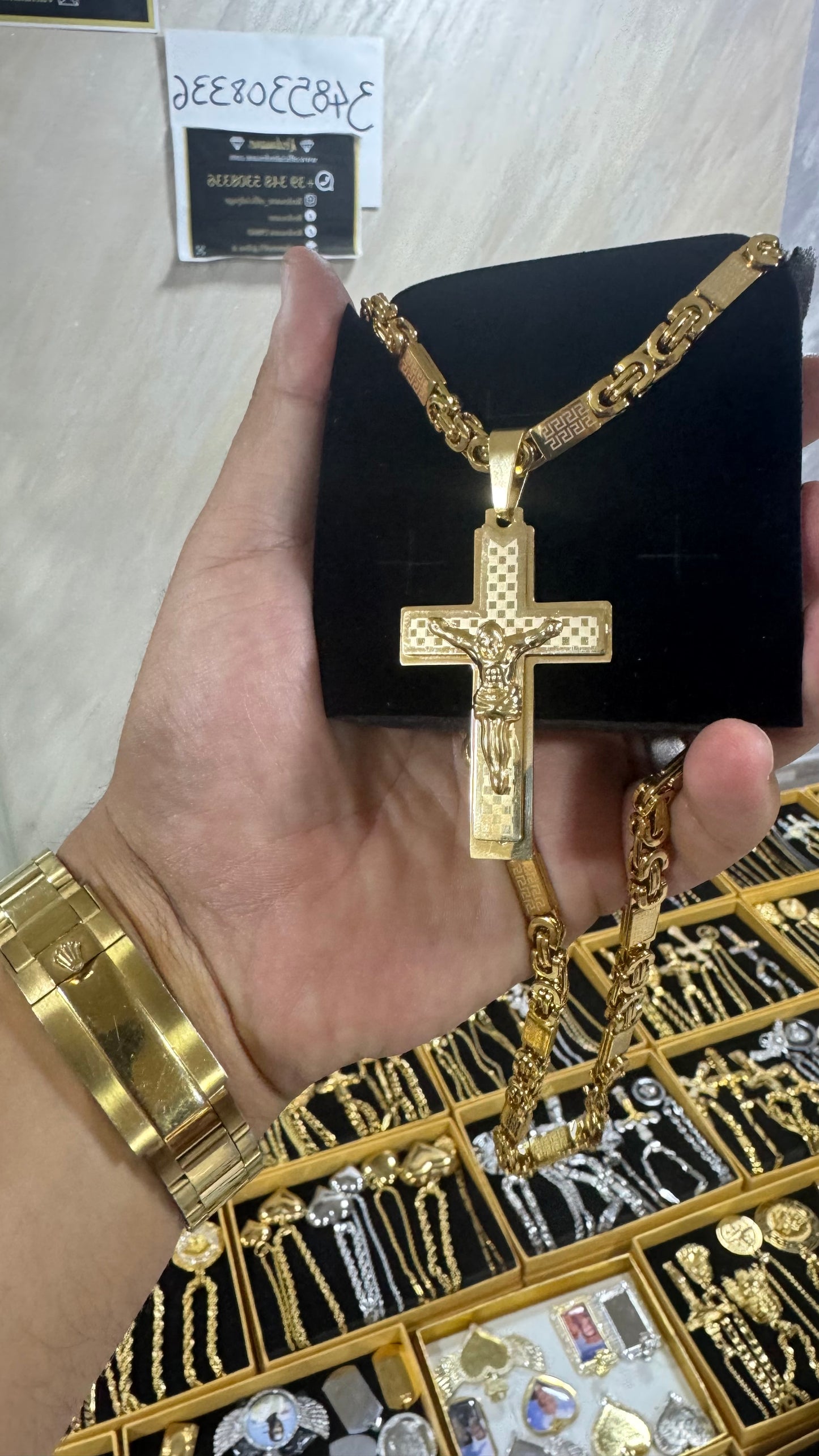Combo kit croce acciaio oro *152