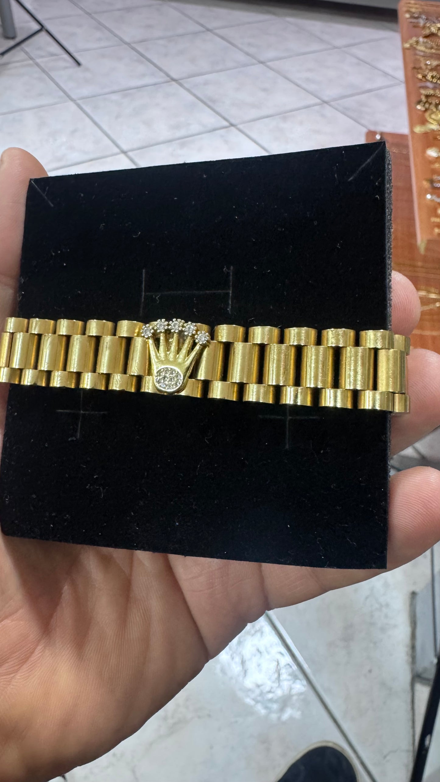 Bracciale president medusa acciaio oro*52