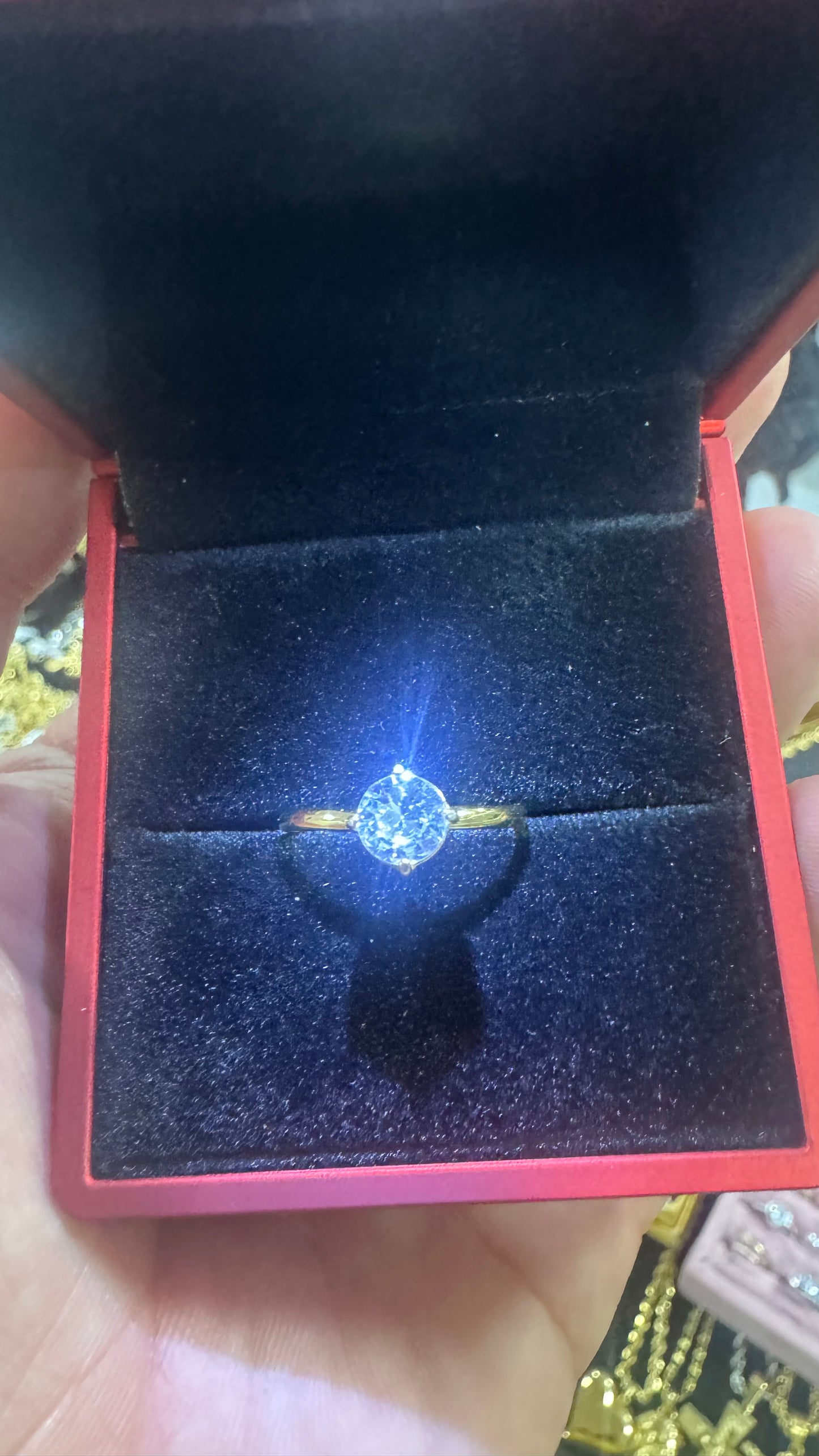 Anello donna punto luce oro acciaio *38