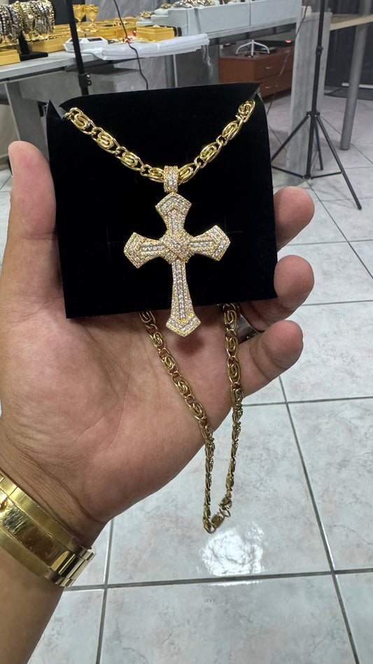 Combo kit croce acciaio oro *139