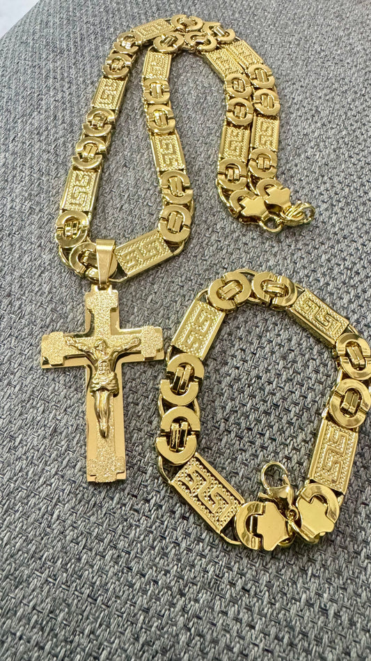 Combo kit croce acciaio oro *128