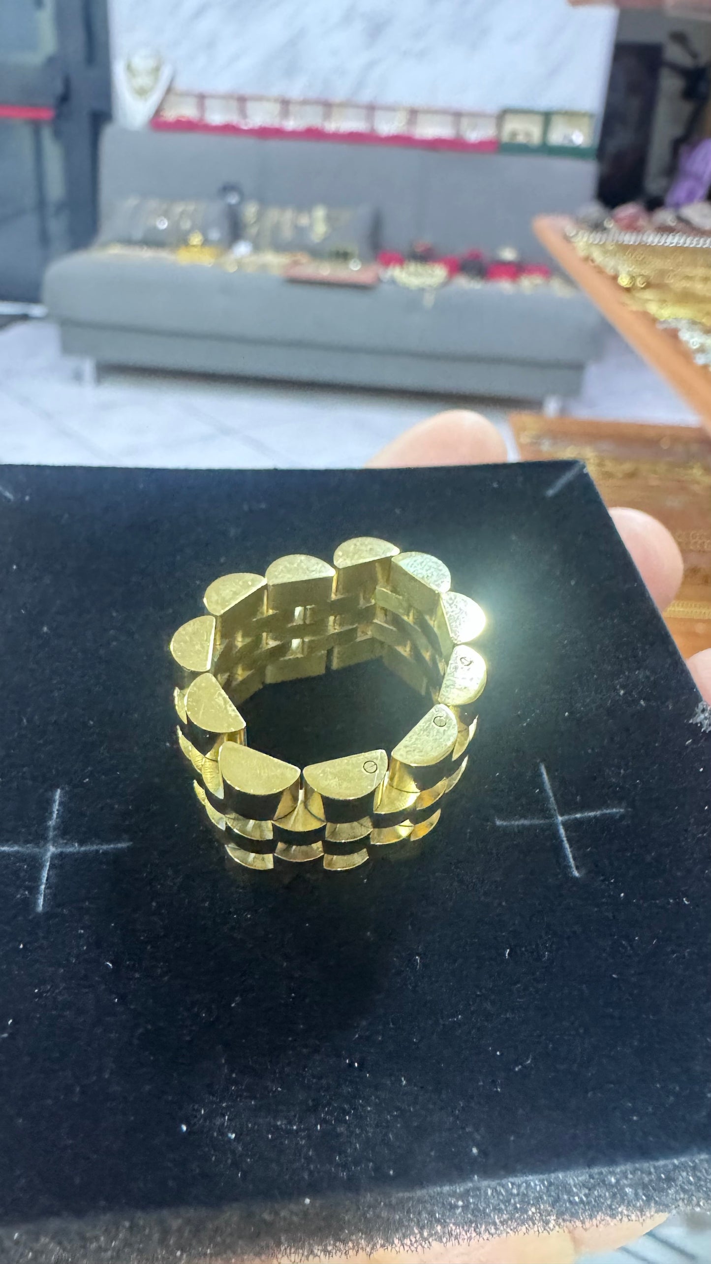 Anello giubileo morbido acciaio oro*62