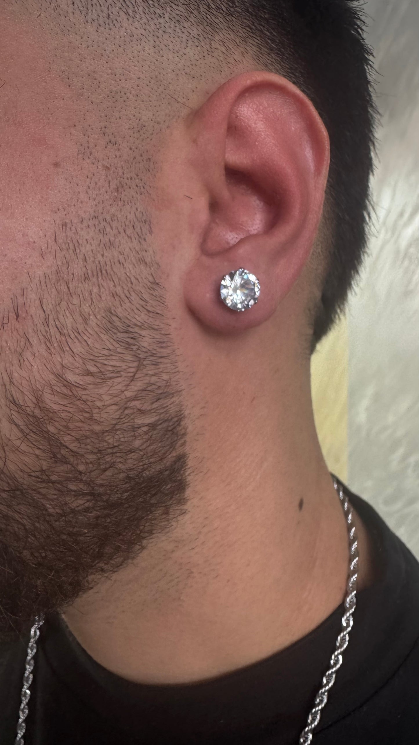 Orecchini punto luce 10 mm acciaio unisex *890