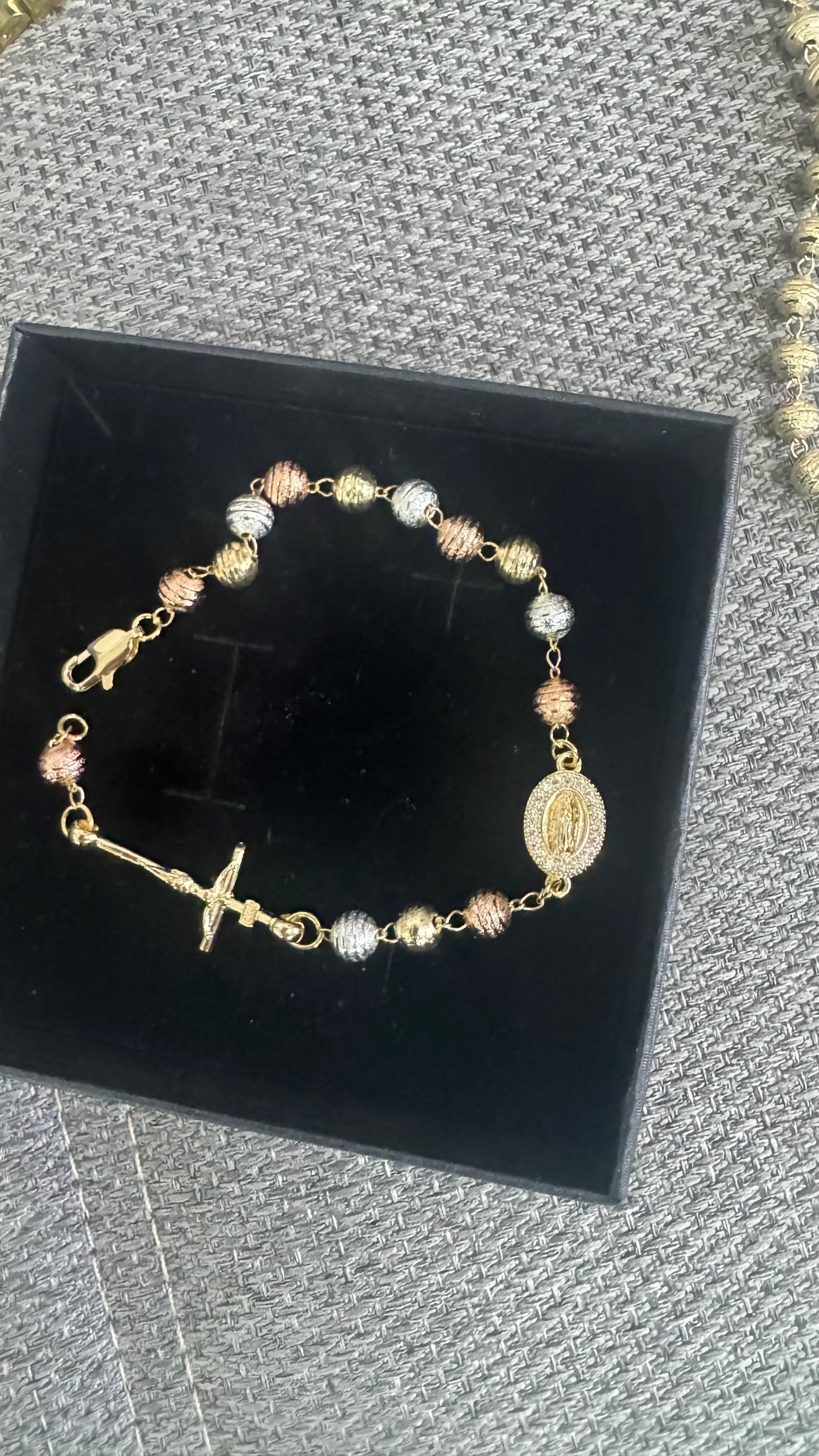 Bracciale rosario martellato Acciaio *33