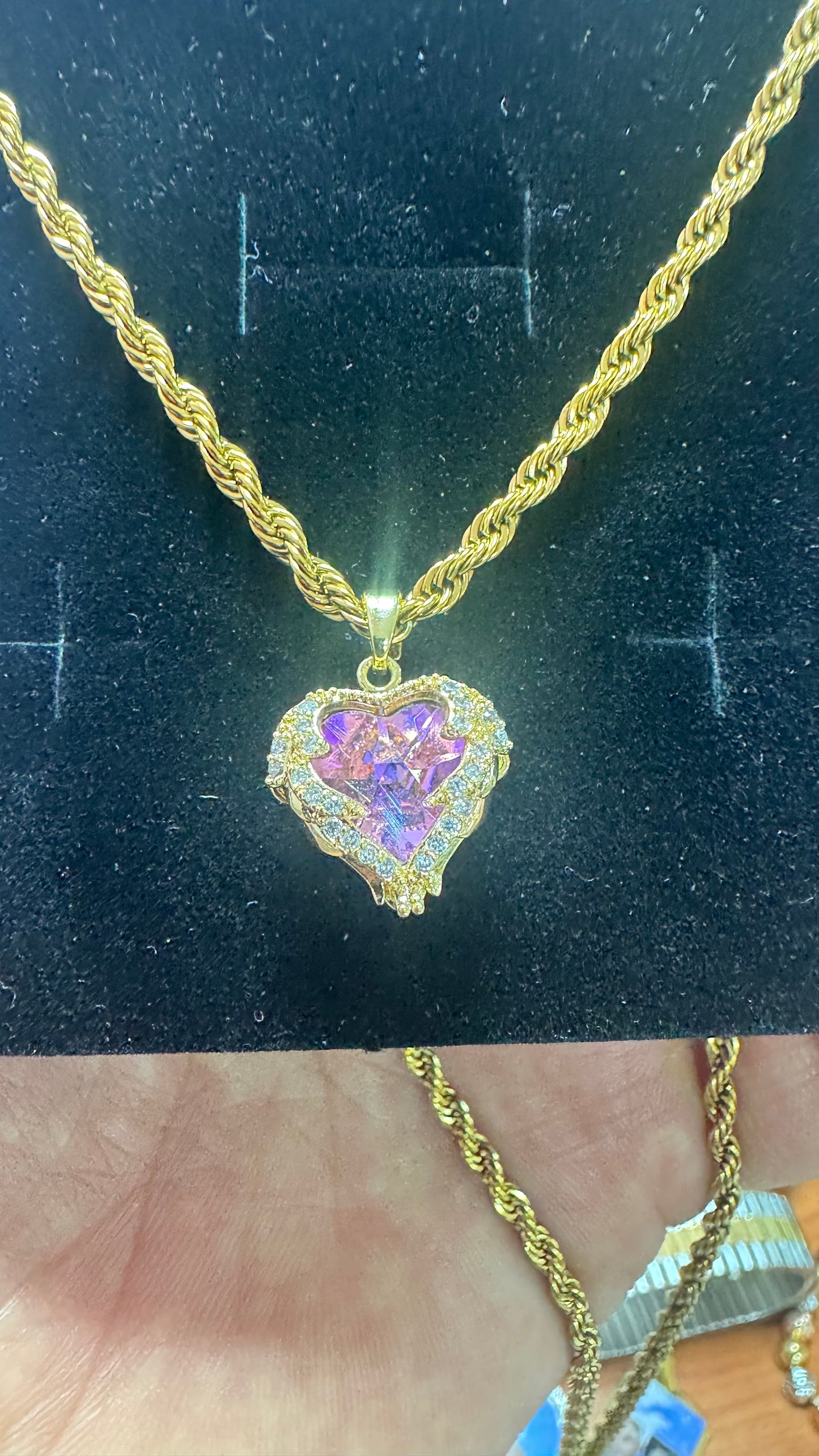 Collana con cuore hypnotic acciaio oro *68