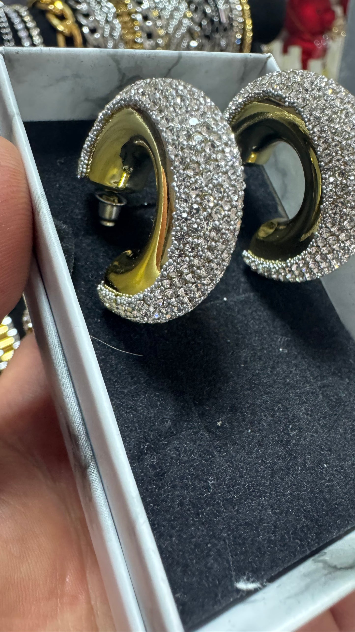 Orecchini Diamond oro acciaio *37
