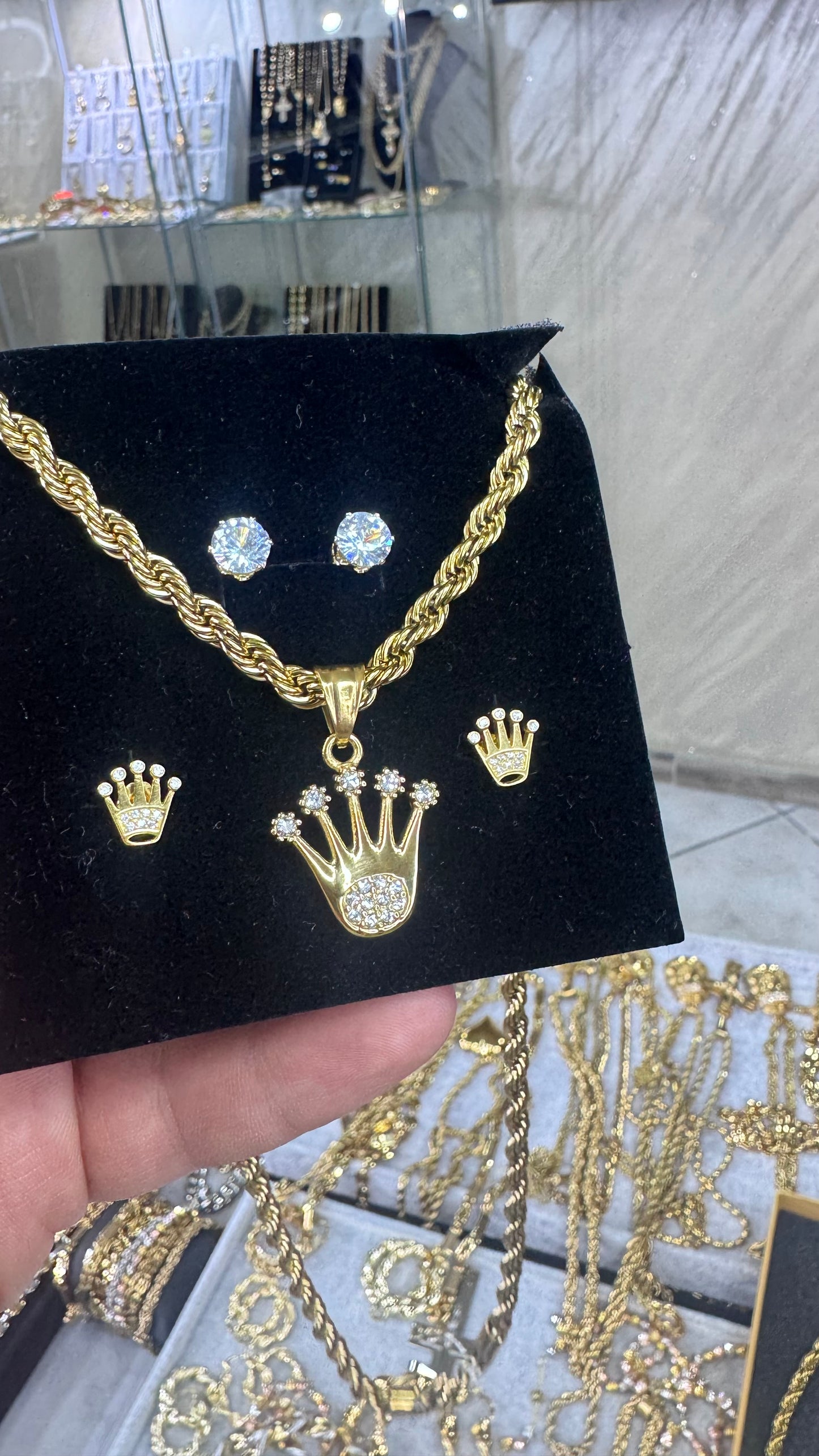 Combo Tris KING 4 pezzi acciaio oro * 2900