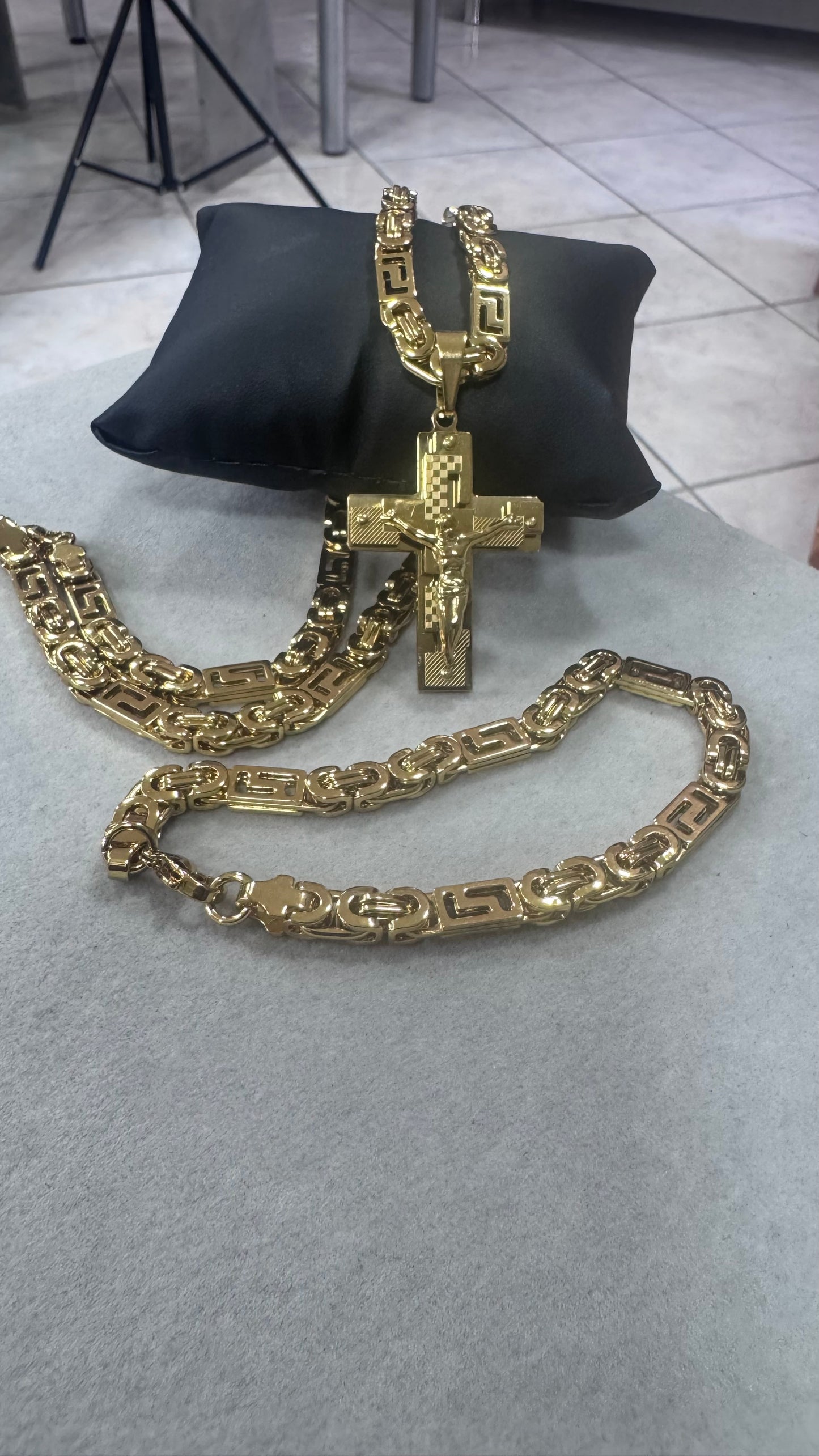 Combo Kit greca croce acciaio oro *262