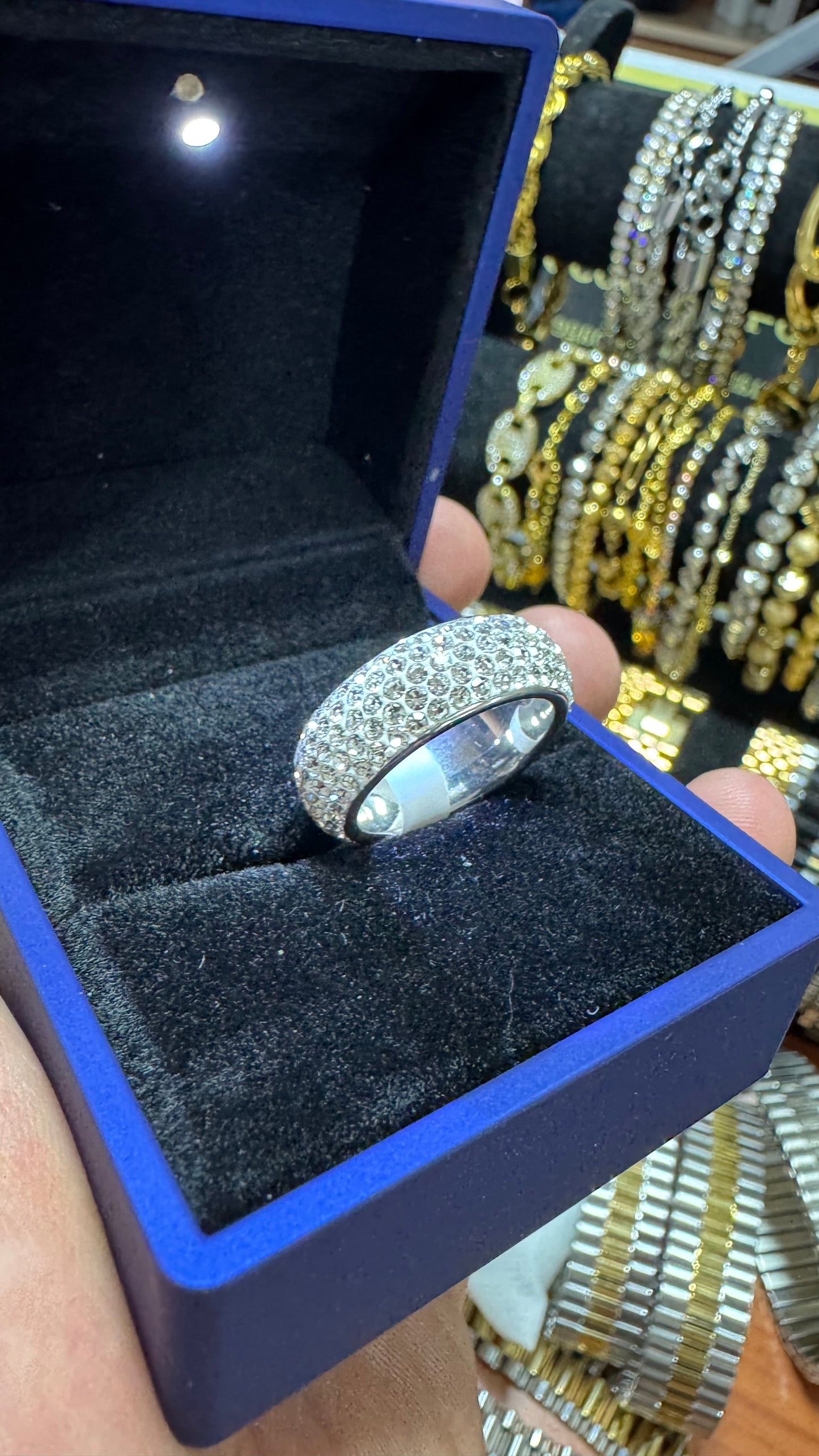 Anello acciaio Diamond *44