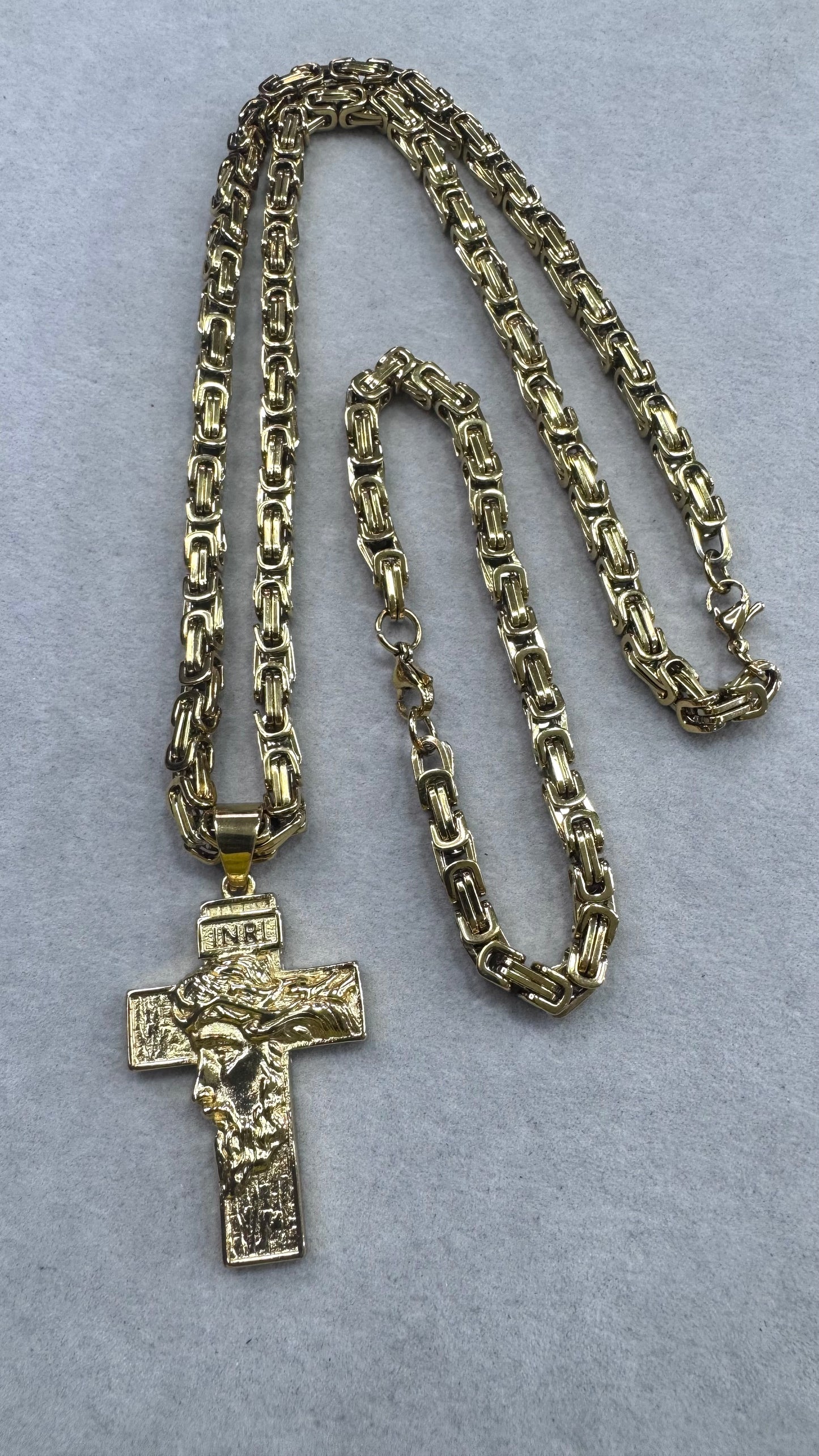 Combo Kit croce Gesu acciaio oro *241