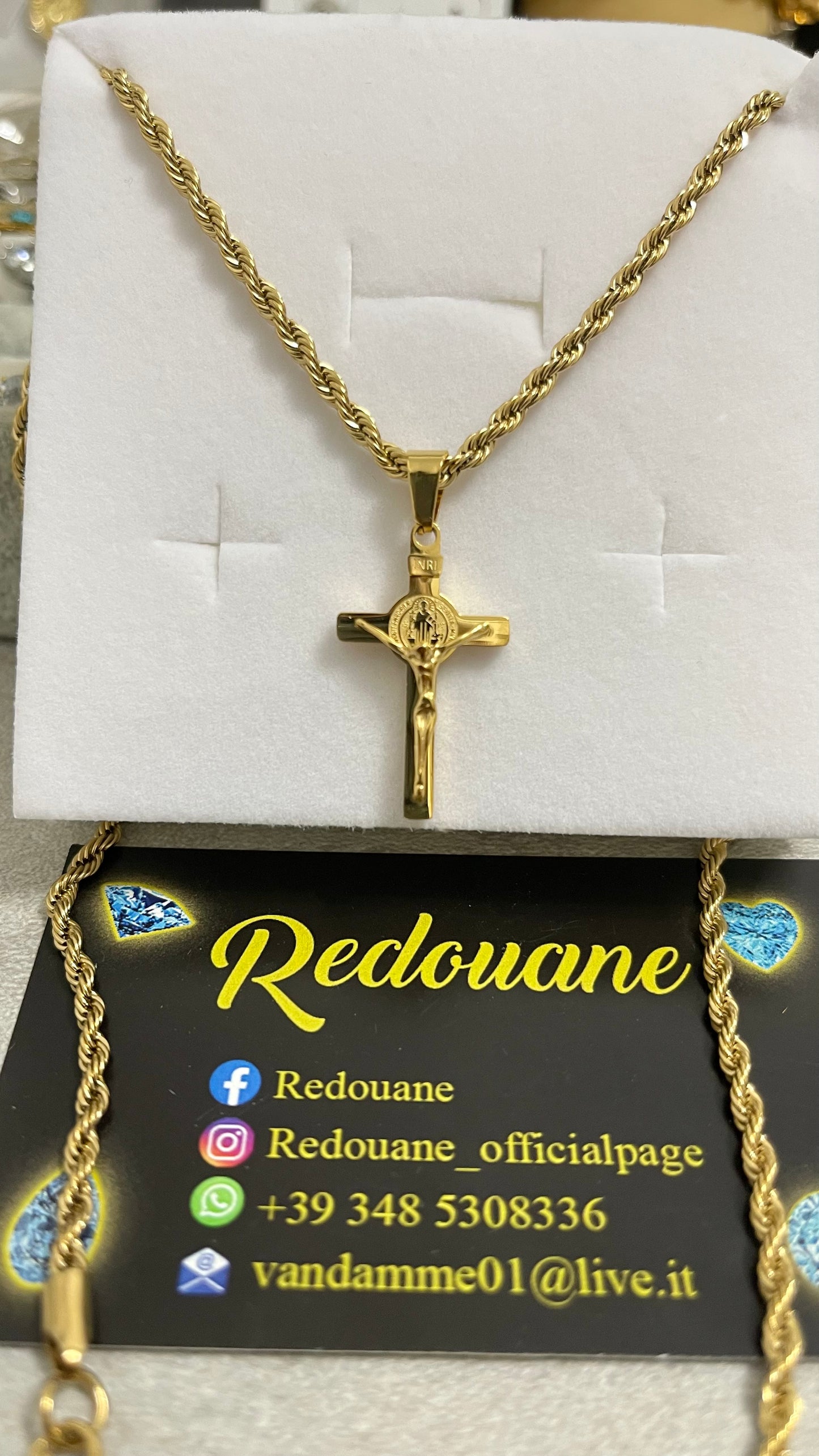 Collana con croce acciaio *55