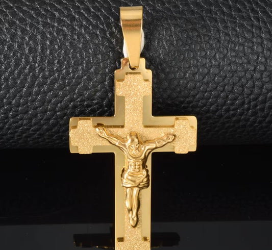Pendente croce satinata acciaio * 601
