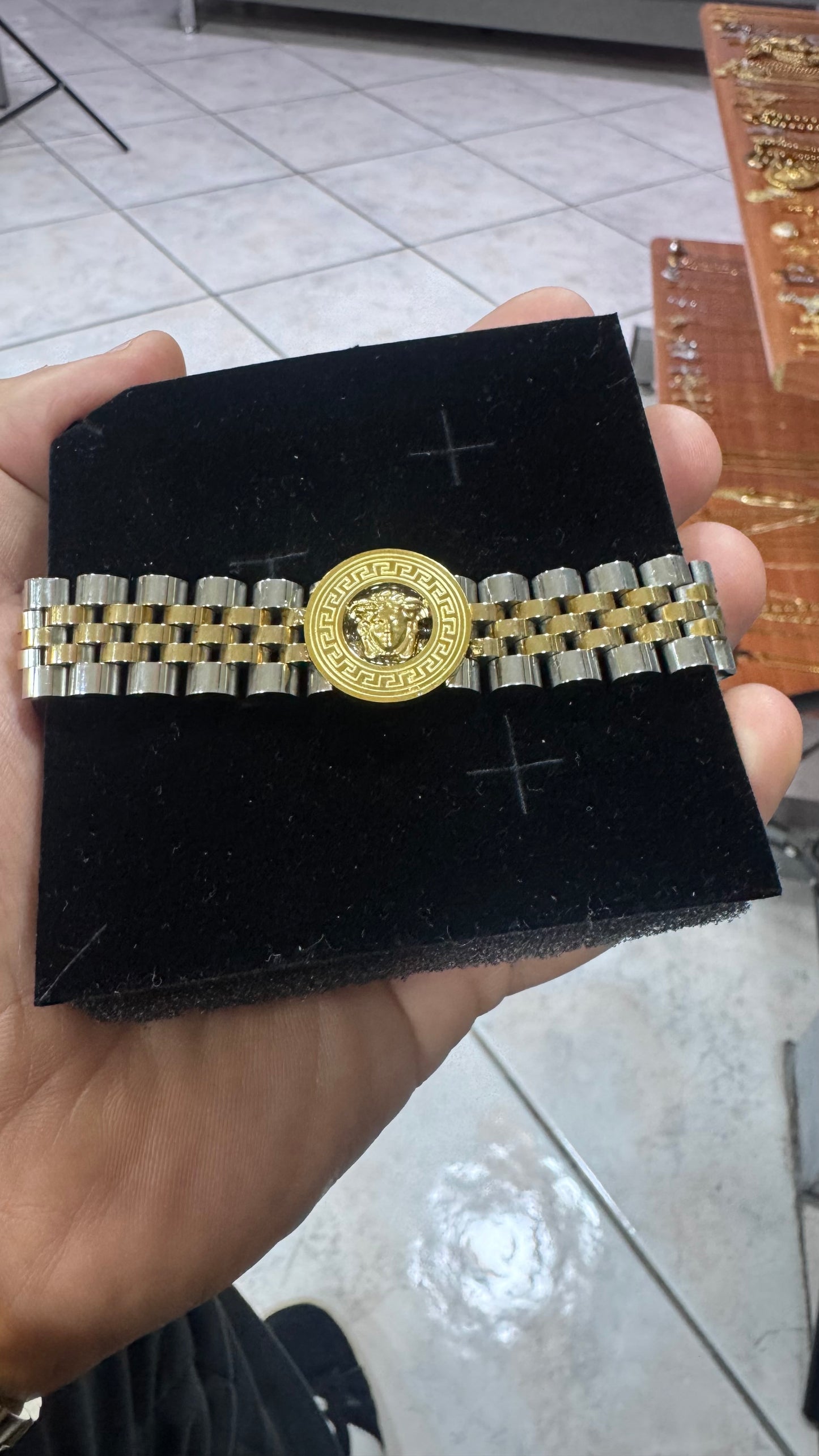 Bracciale giubileo medusa acciaio bicolore*51